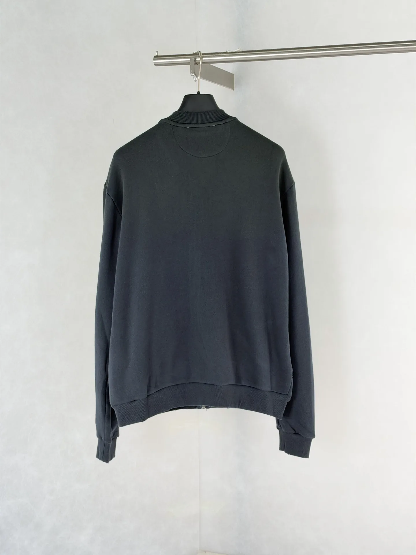 Logo Print Washed Cotton Zip-Up Sweatshirt D28819184 — view 2