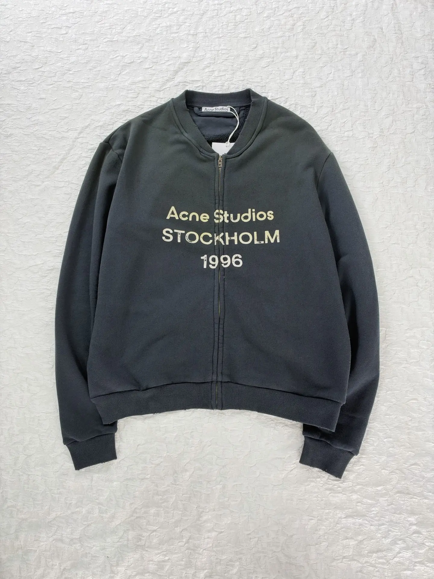 Logo Print Washed Cotton Zip-Up Sweatshirt D28819184 — view 3