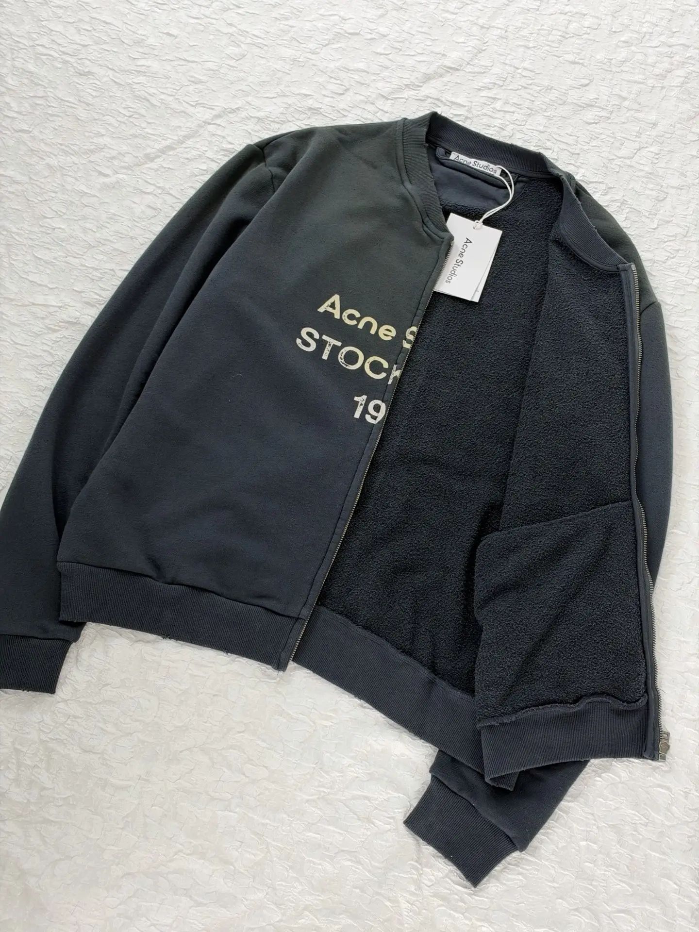 Logo Print Washed Cotton Zip-Up Sweatshirt D28819184 — view 6