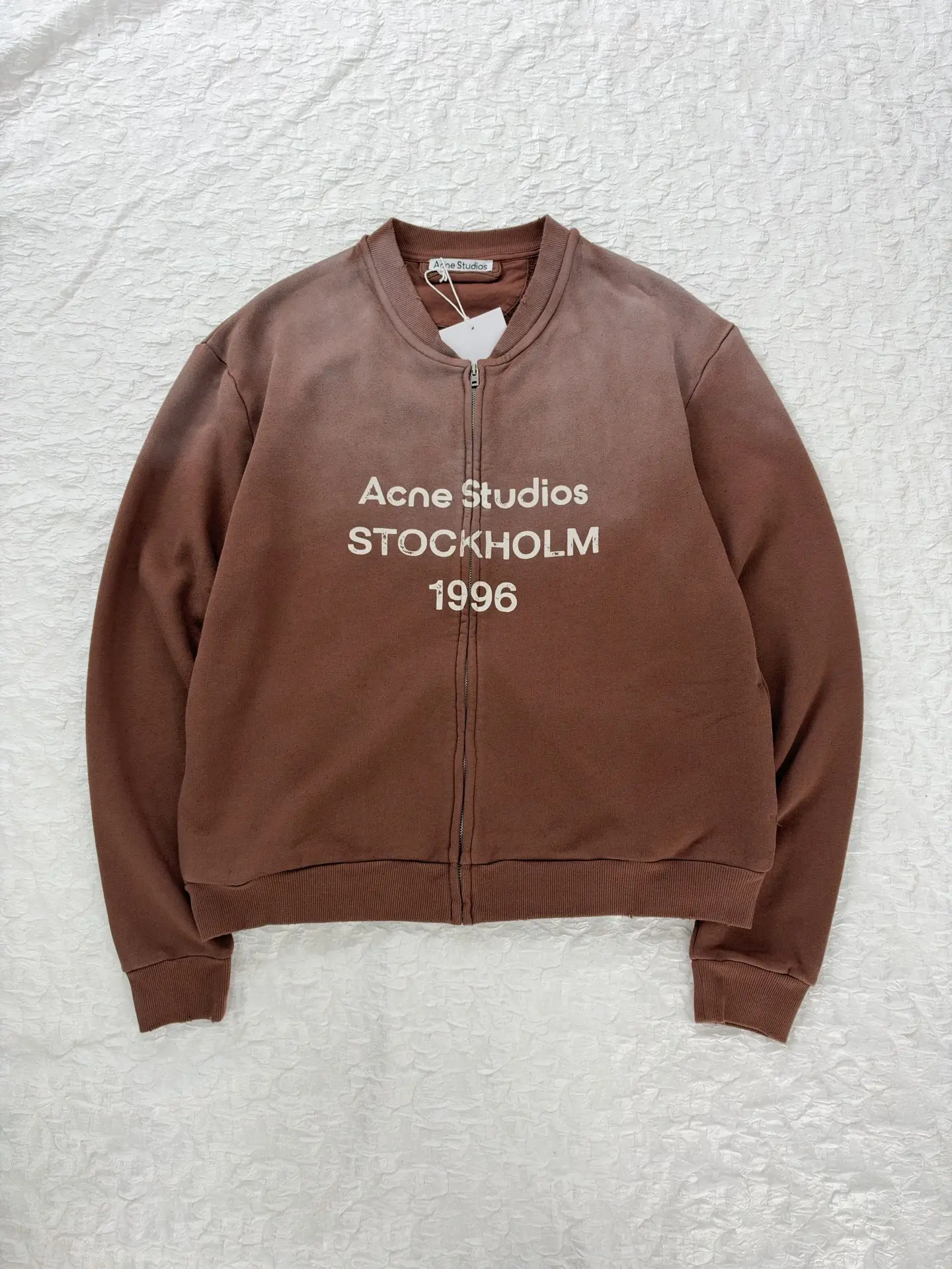 Logo Print Faded Cotton-Jersey Zip-Up Sweatshirt D28819186 — view 3