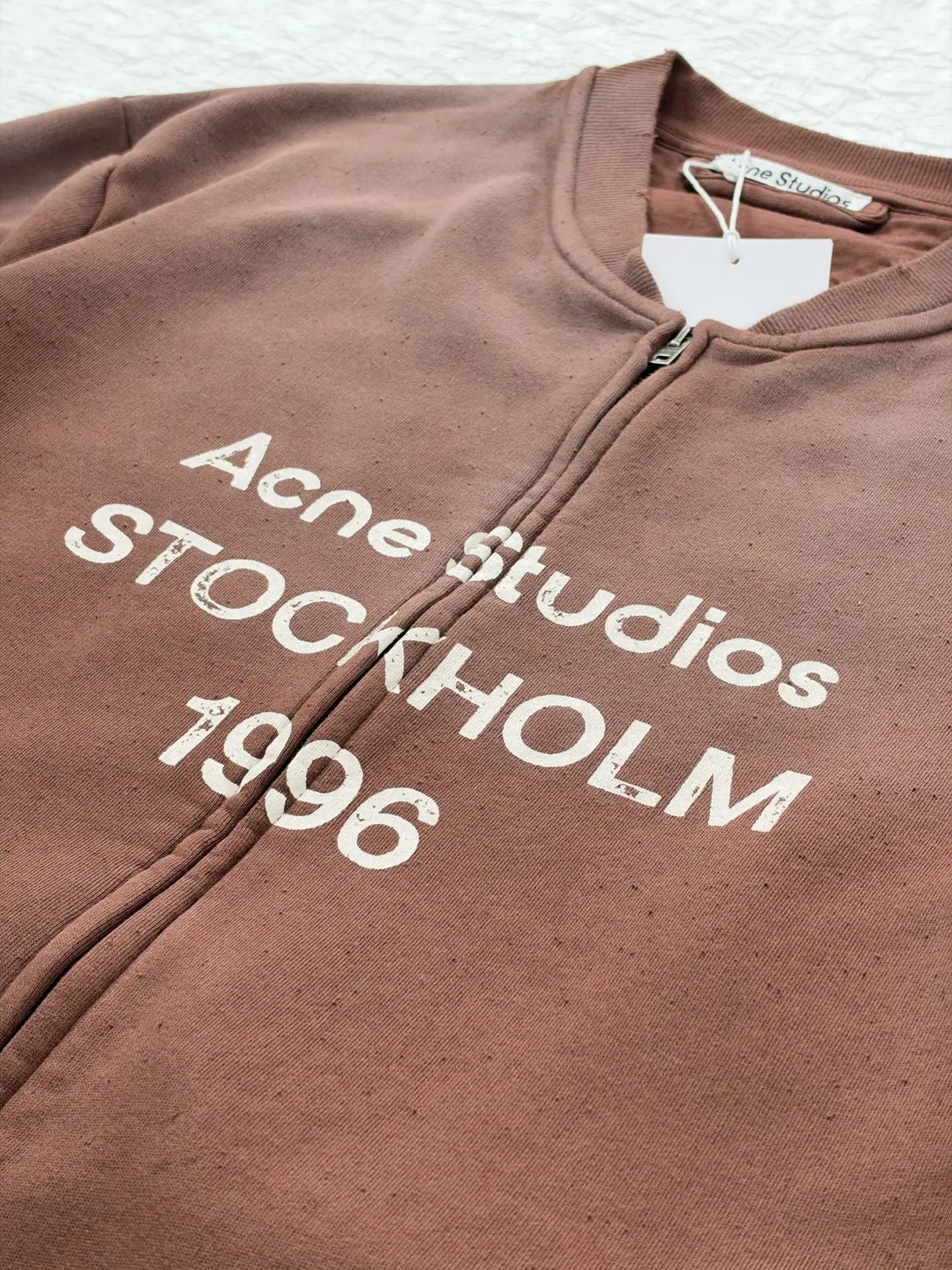 Logo Print Faded Cotton-Jersey Zip-Up Sweatshirt D28819186 — view 7