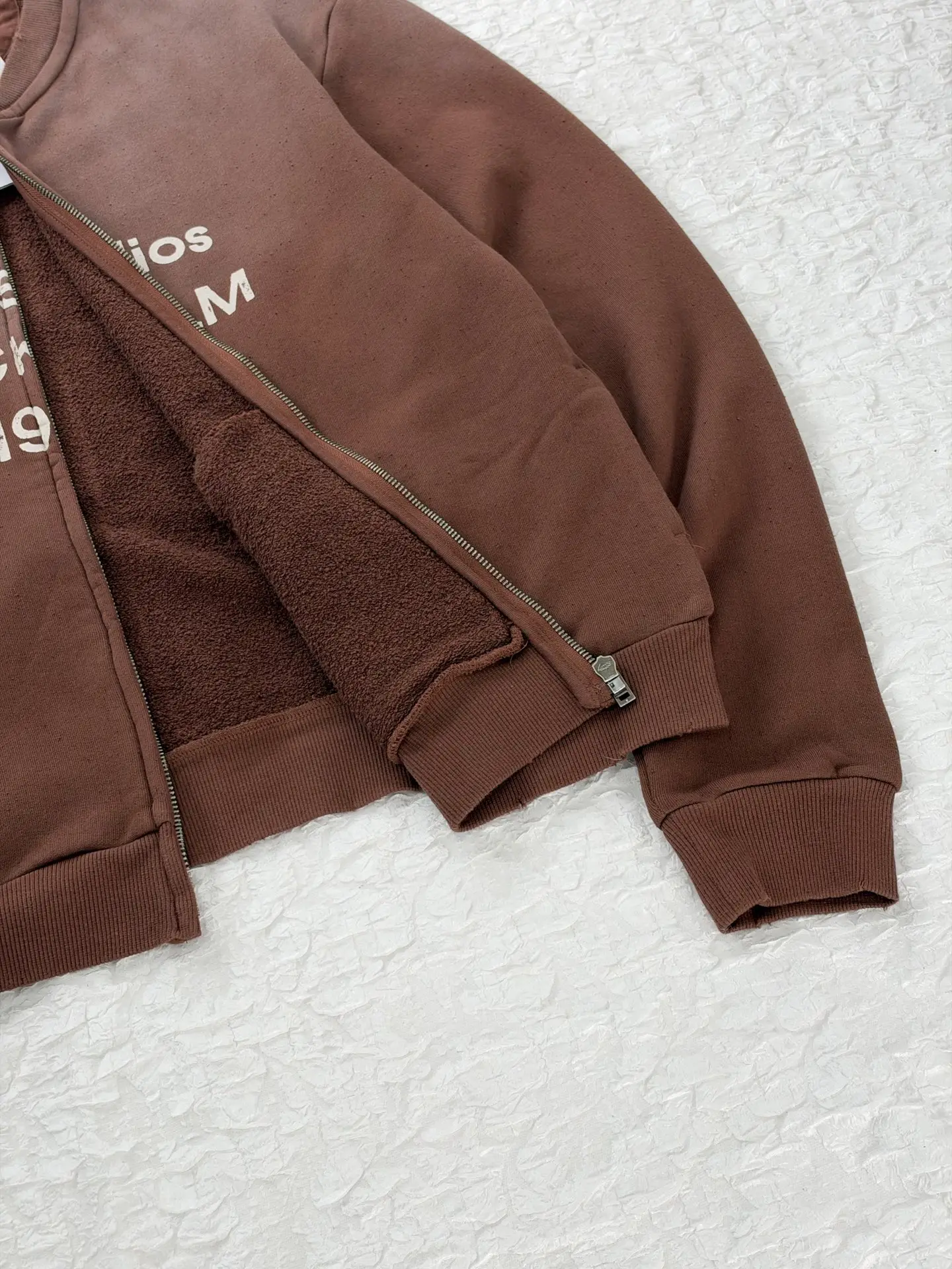 Logo Print Faded Cotton-Jersey Zip-Up Sweatshirt D28819186 — view 9
