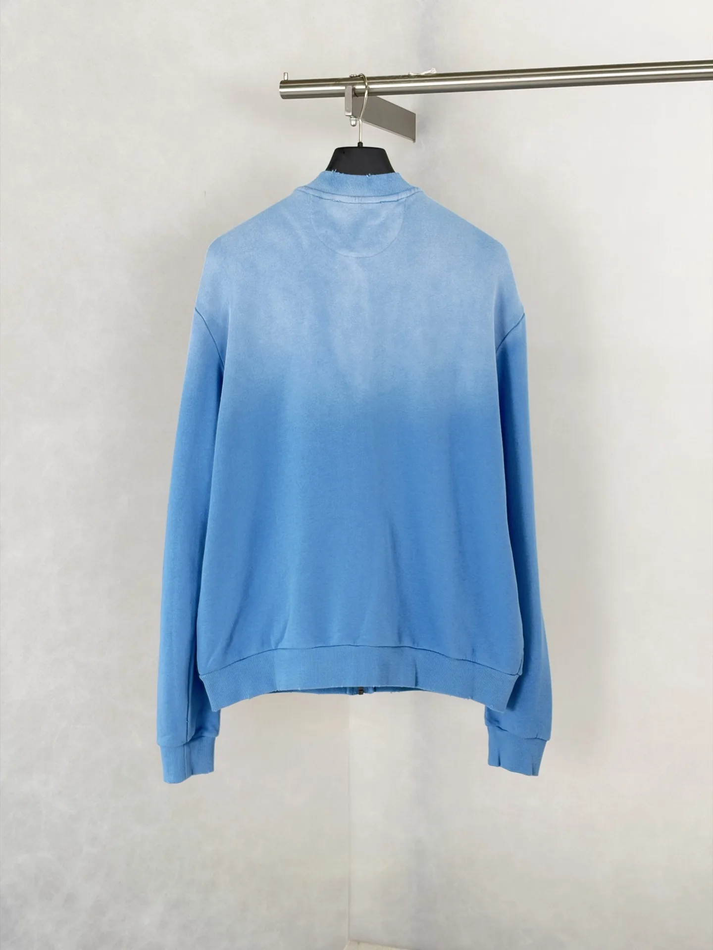 Logo Print Faded Cotton-Jersey Zip-Up Sweatshirt D28819185 — view 2