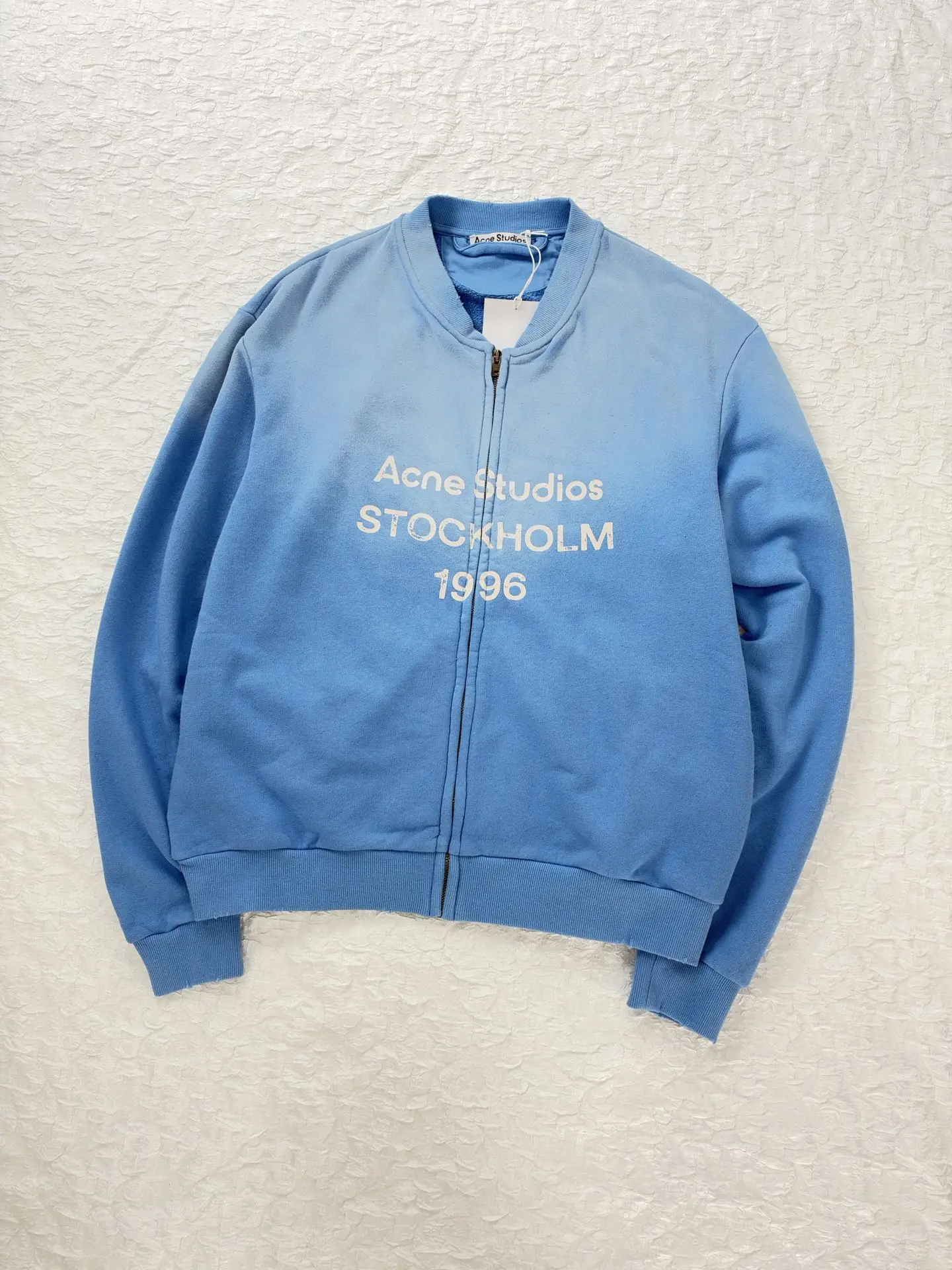 Logo Print Faded Cotton-Jersey Zip-Up Sweatshirt D28819185 — view 3