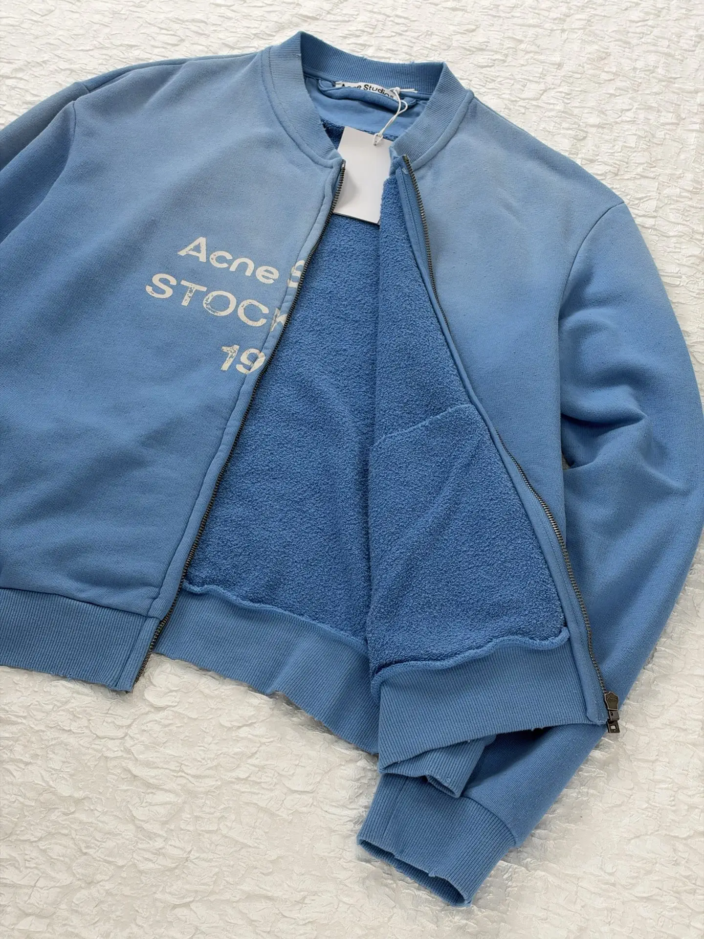 Logo Print Faded Cotton-Jersey Zip-Up Sweatshirt D28819185 — view 9