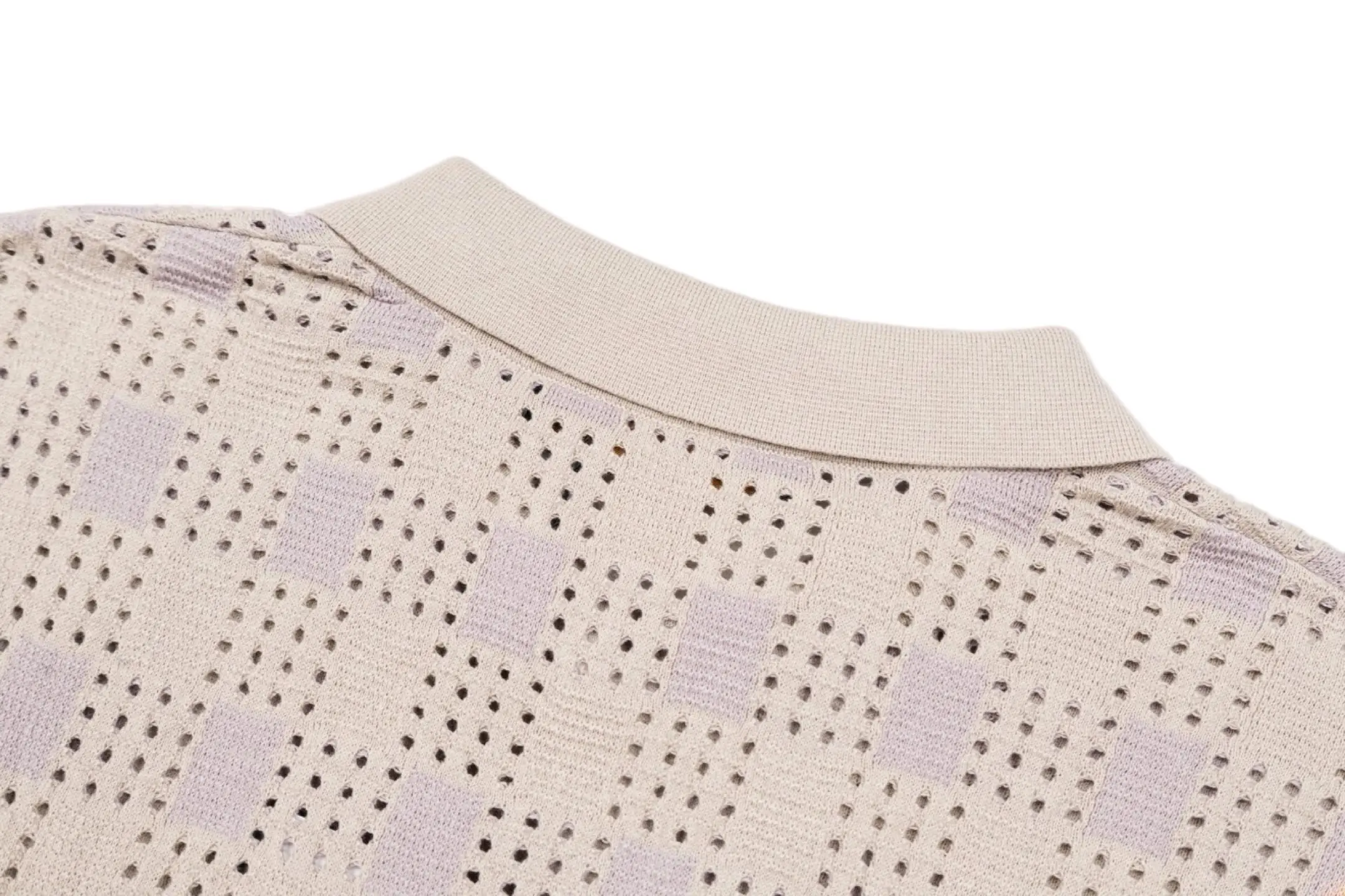 Damier Tweed Knit Short-Sleeve Shirt D29021093 — view 4