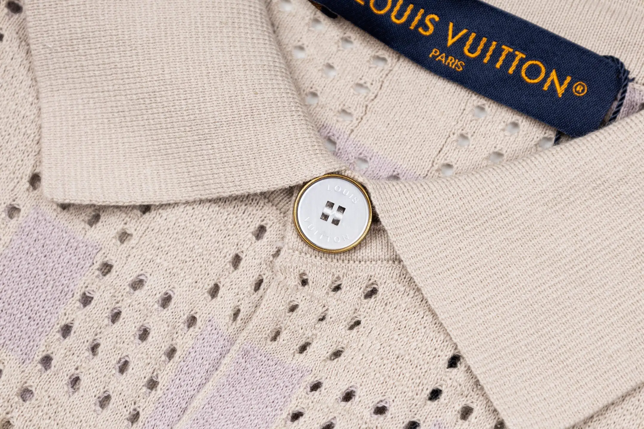 Damier Tweed Knit Short-Sleeve Shirt D29021093 — view 5