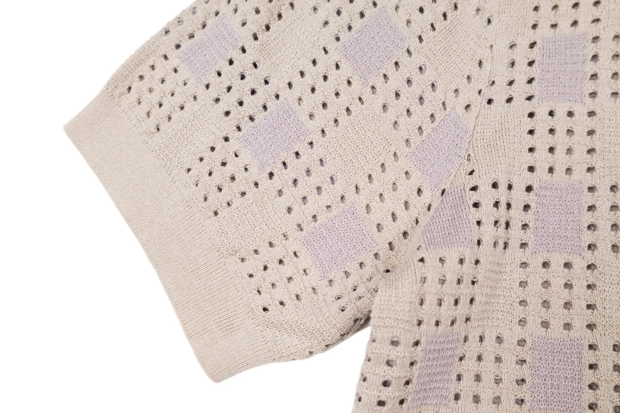 Damier Tweed Knit Short-Sleeve Shirt D29021093 — view 7