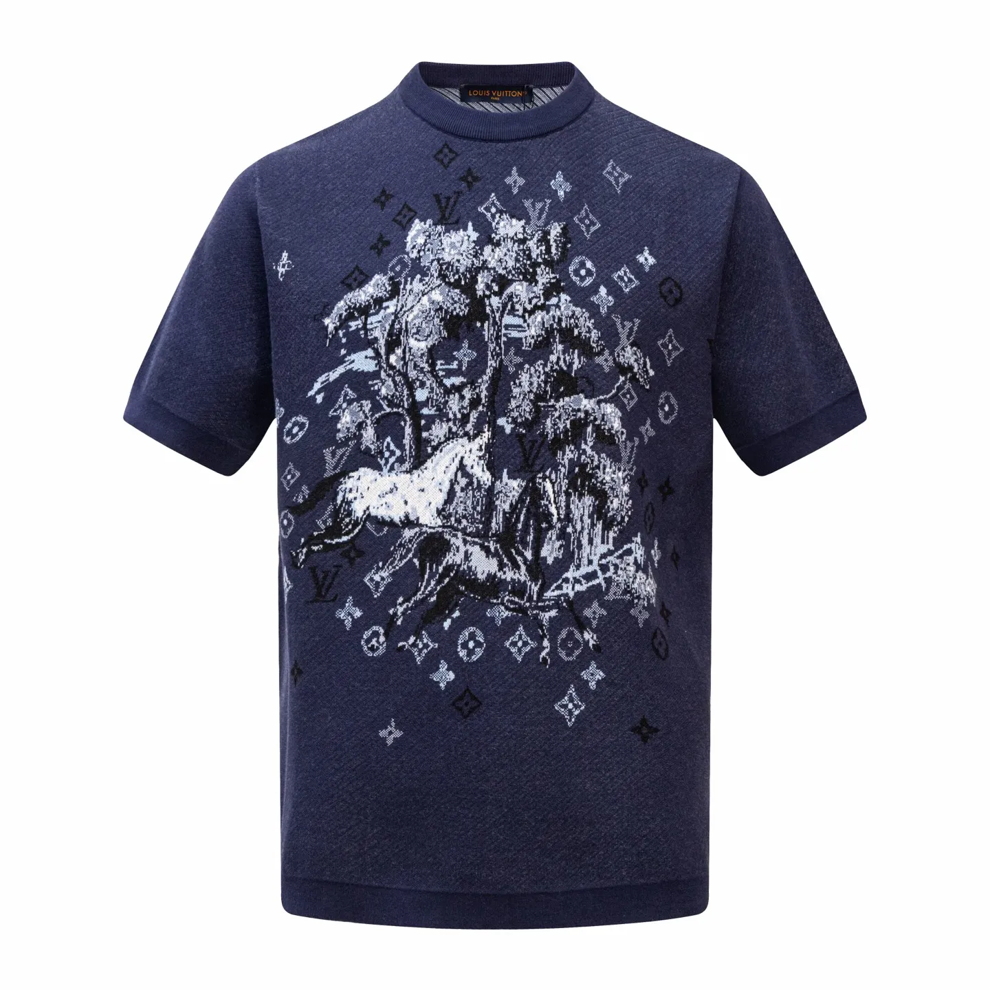 Monogram Intarsia Wool-Blend Knit T-Shirt D29013784