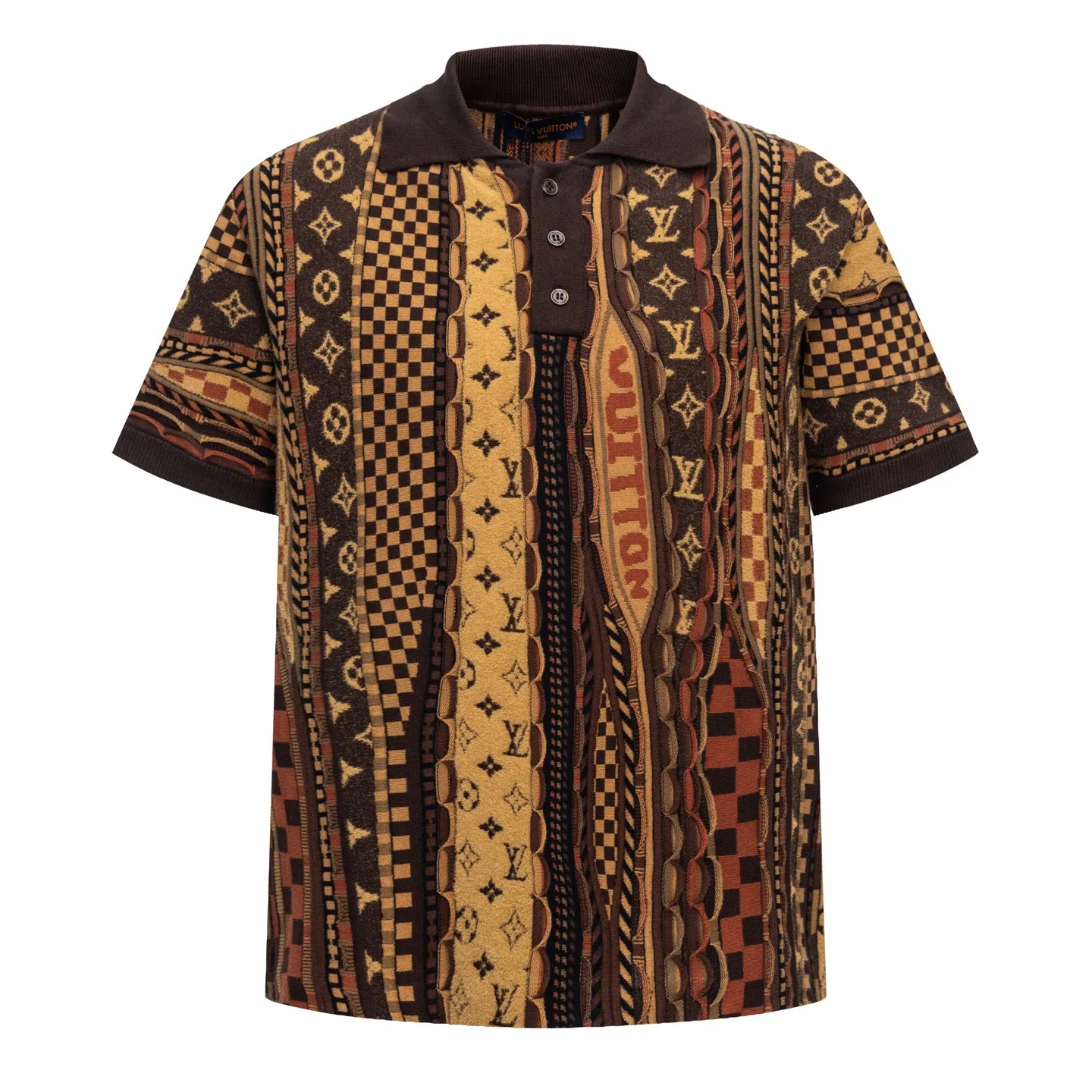 Monogram Intarsia Wool-Blend Knit Polo Shirt D29013794