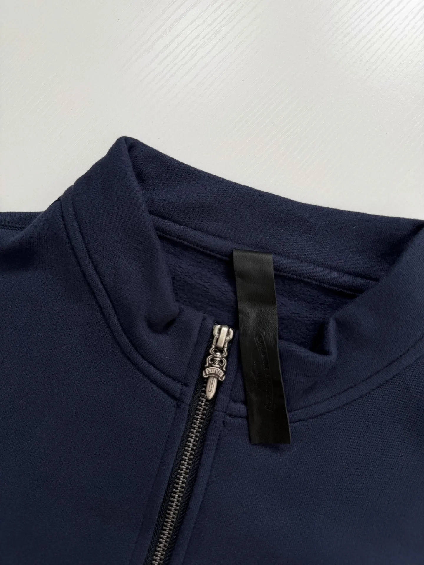 Leather Cross Patch Half-Zip Sweatshirt D29020684 — view 6