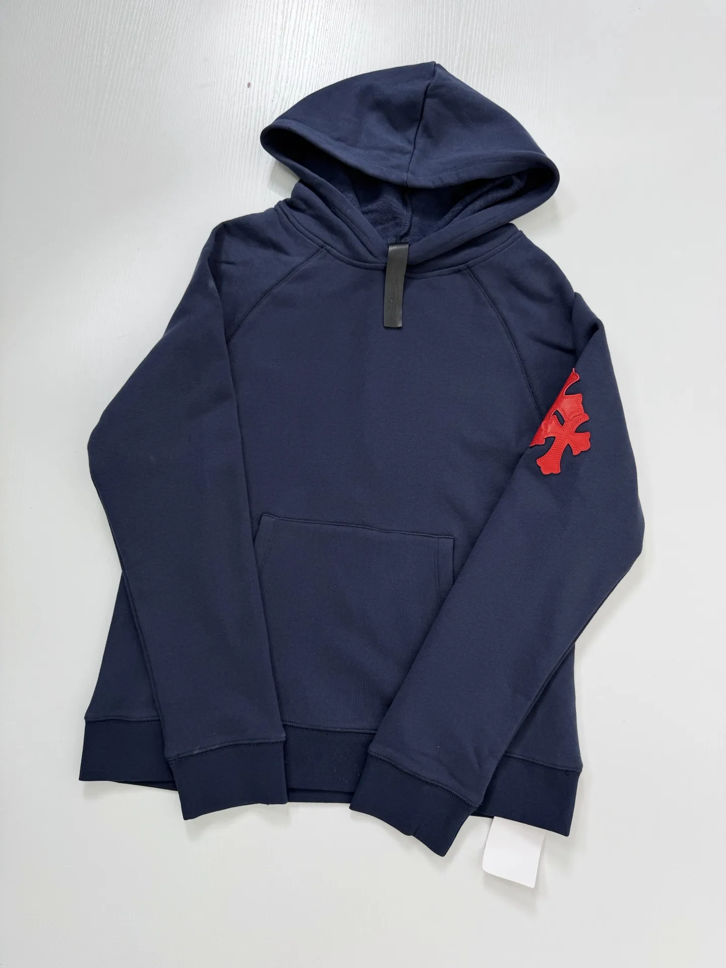 Leather Cross Patch Pullover Hoodie D29020685 — view 3