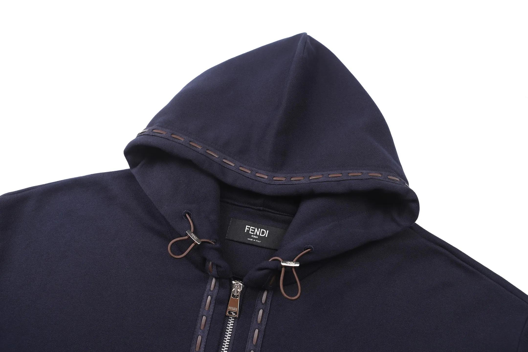 Logo Leather Patch Zip-Up Hoodie D29021112 — view 3