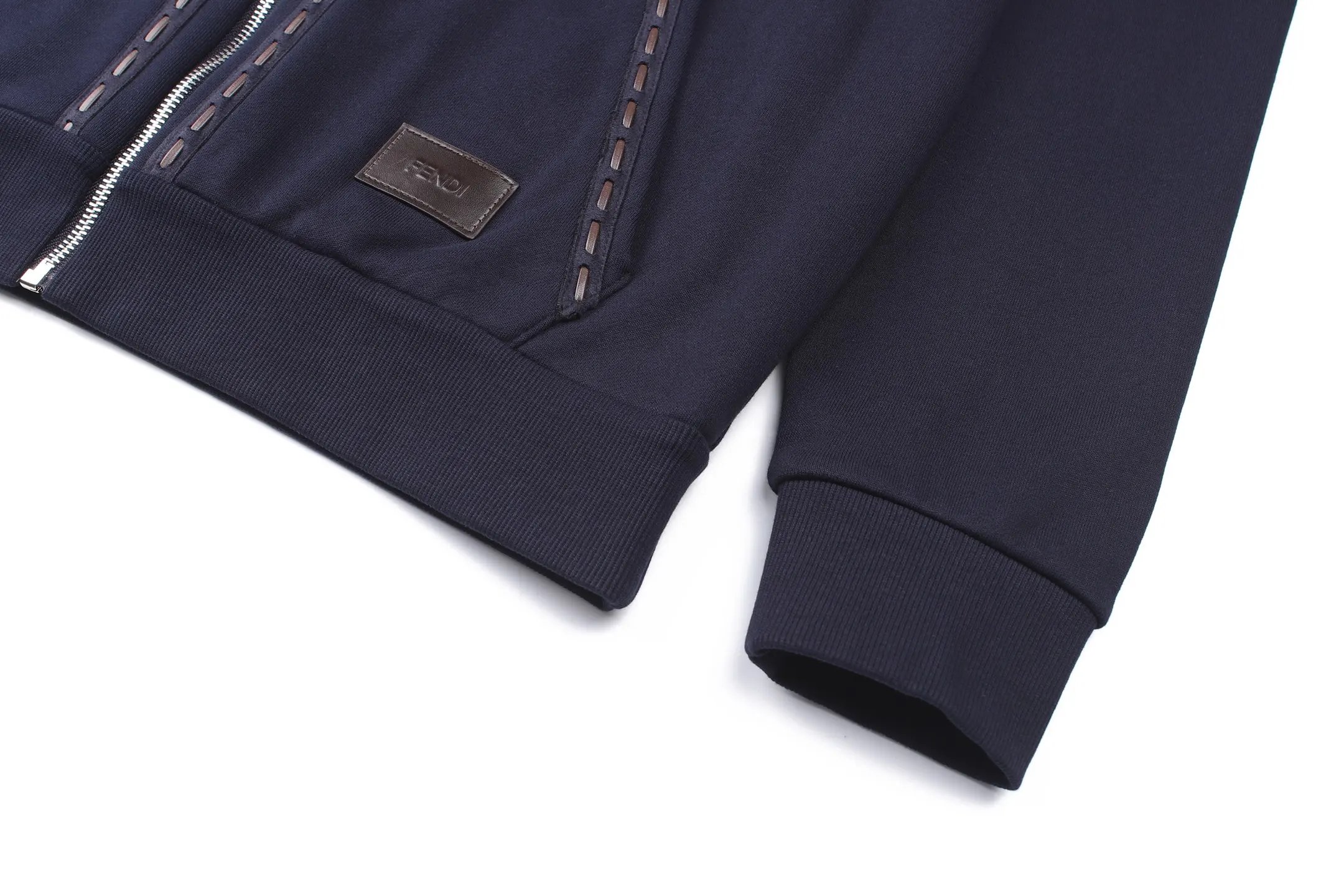 Logo Leather Patch Zip-Up Hoodie D29021112 — view 8