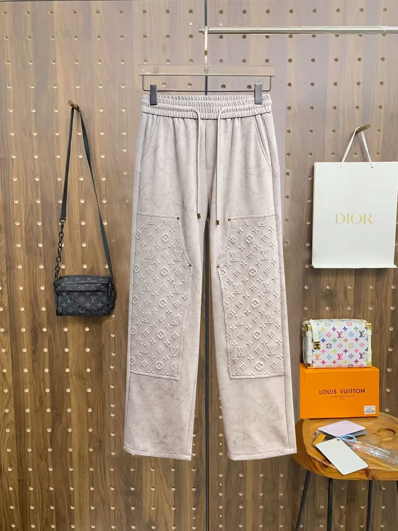 Monogram Embossed Cotton-Blend Sweatpants D29014493