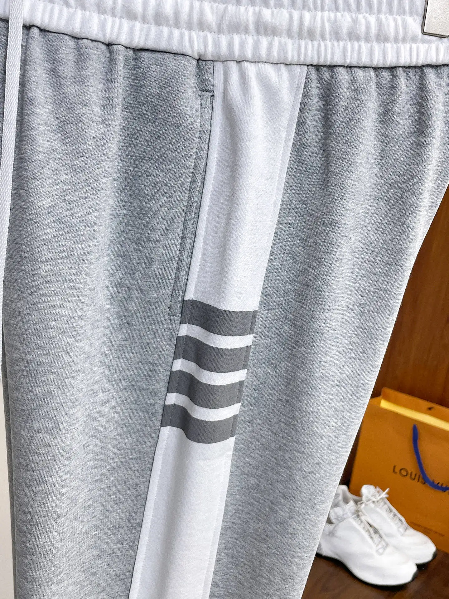 Striped Cotton-Blend Jersey Sweatpants D29014597 — view 4
