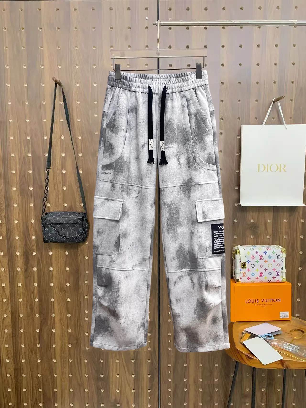 Y-3 Acid-Wash Cargo Sweatpants D29014651