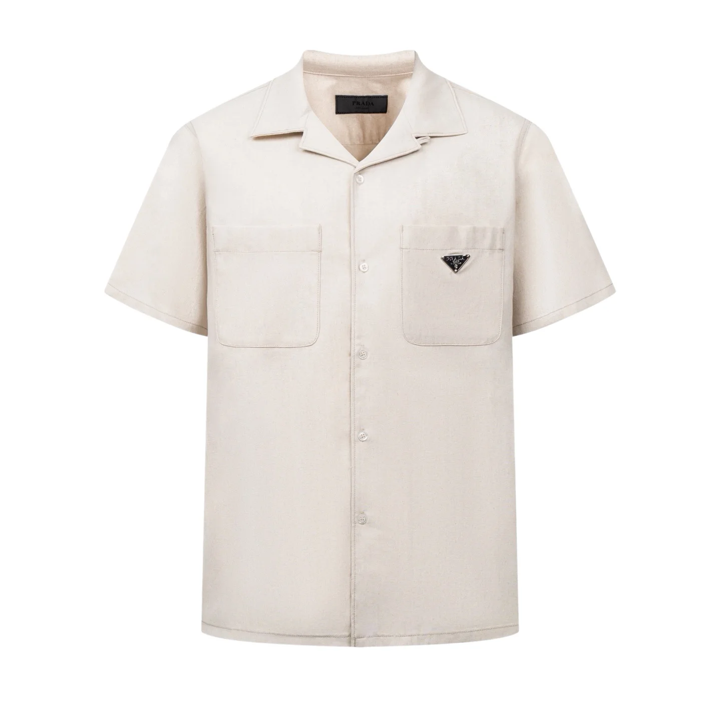 Logo-Plaque Cotton and Linen-Blend Shirt D29521205
