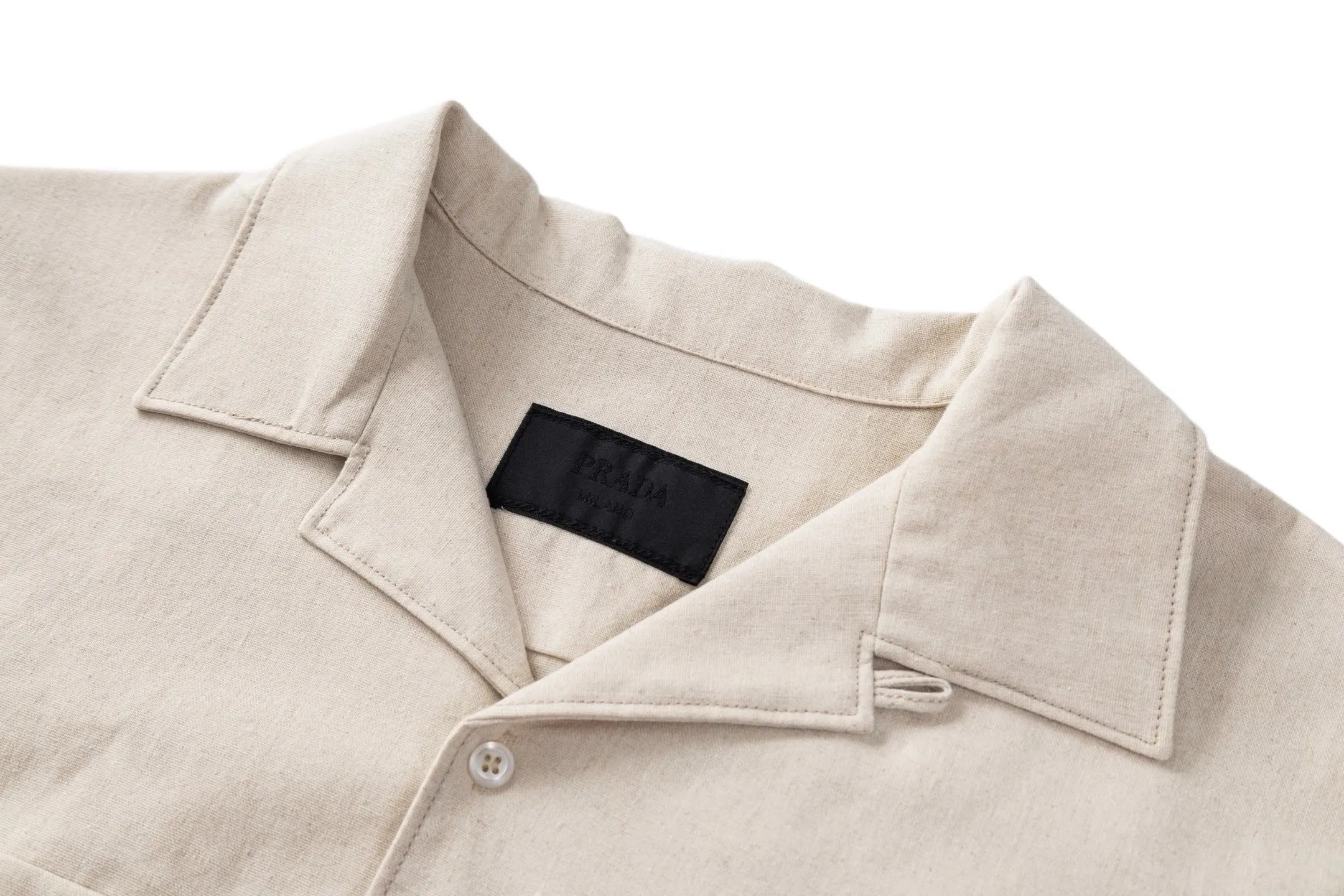 Logo-Plaque Cotton and Linen-Blend Shirt D29521205 — view 3