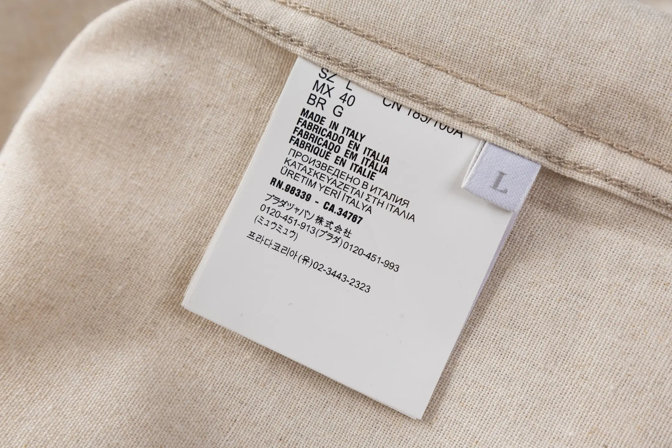 Logo-Plaque Cotton and Linen-Blend Shirt D29521205 — view 9