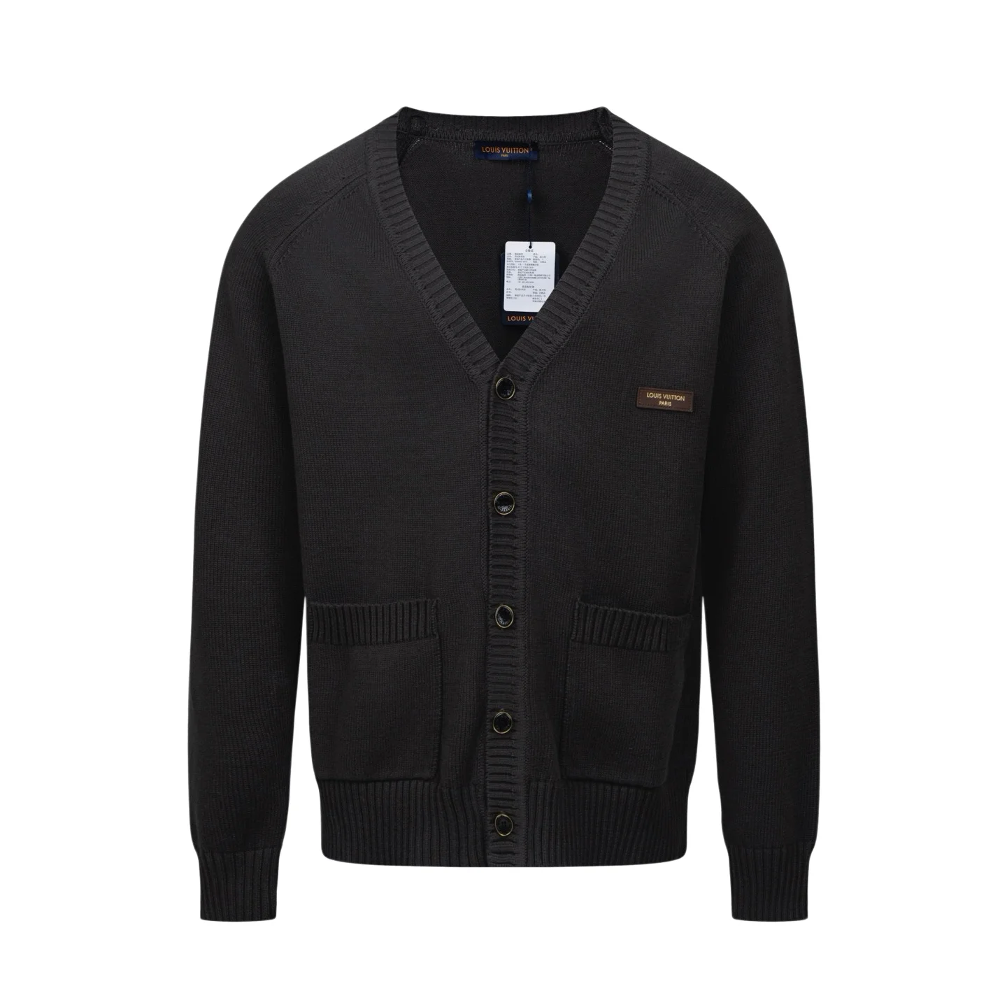 Logo-Patch Wool V-Neck Cardigan D30021163