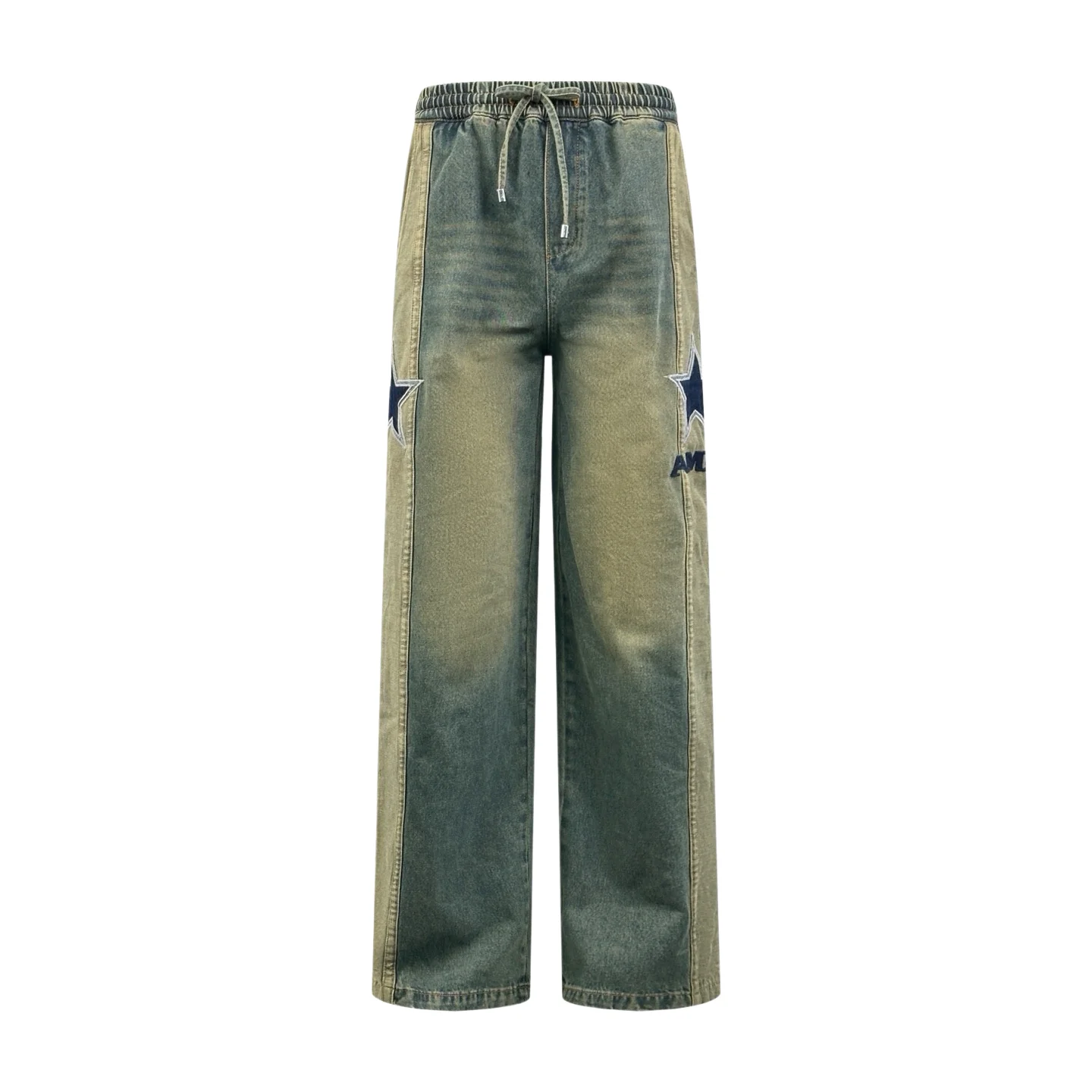 Star Logo Embroidered Wide-Leg Jeans D30021030