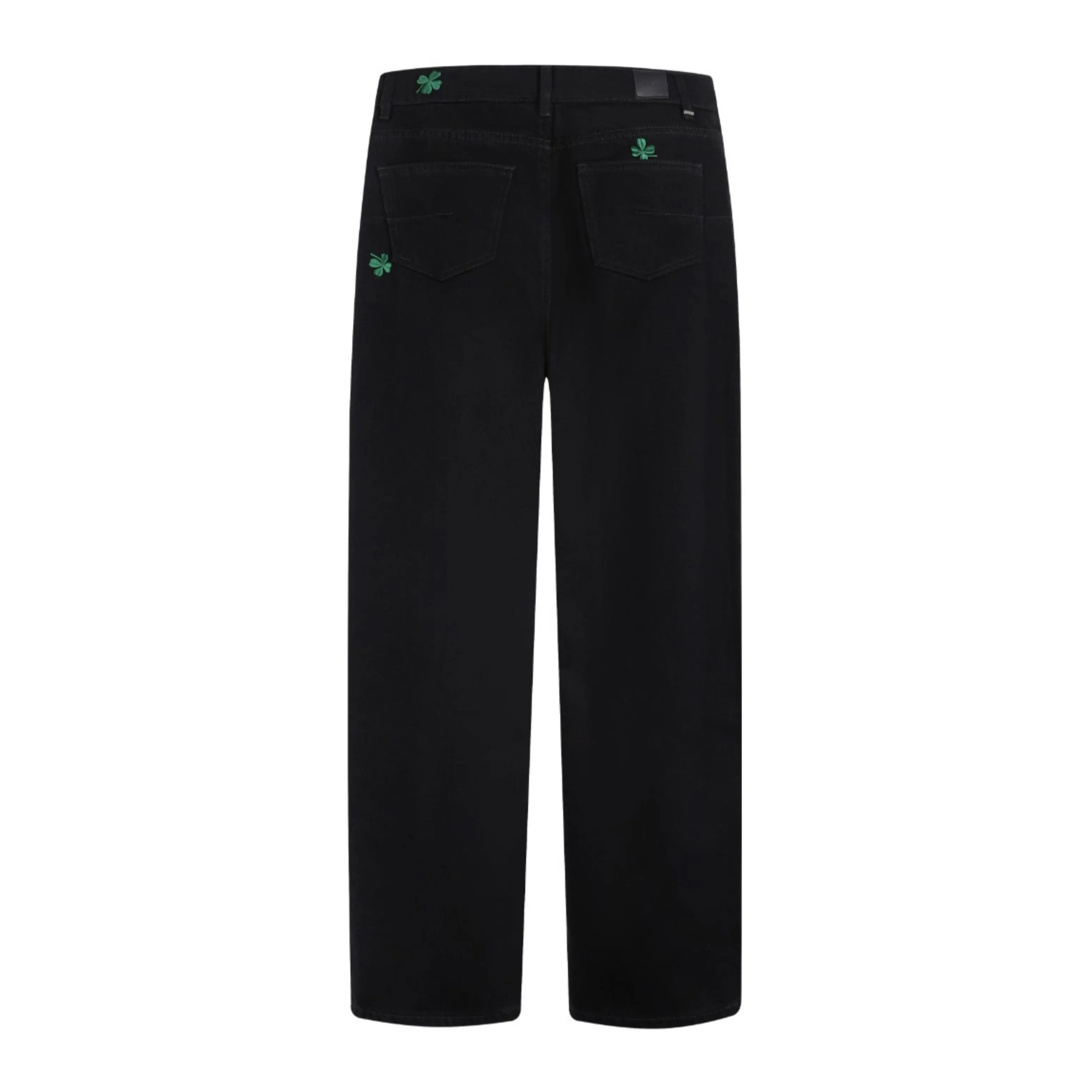 Clover Embroidered Straight-Leg Jeans D30021109 — view 2