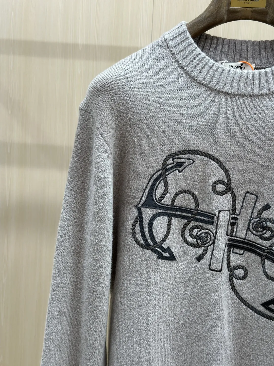 Embroidered Anchor Motif Wool-Cotton Sweater D30519138 — view 6