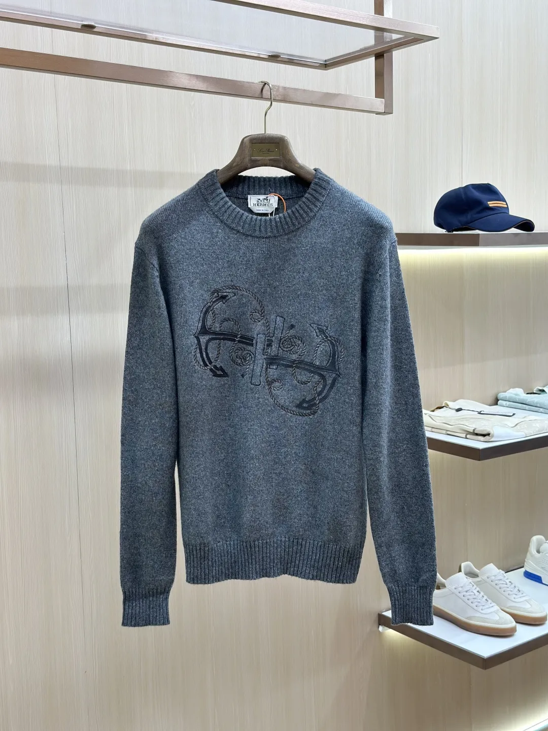 Anchor Rope Embroidered Wool-Blend Sweater D30519137