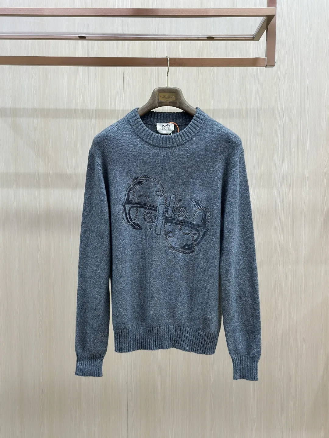 Anchor Rope Embroidered Wool-Blend Sweater D30519137 — view 3