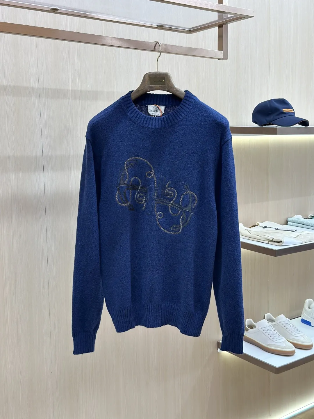 Embroidered Anchor Motif Wool-Blend Sweater D30519139