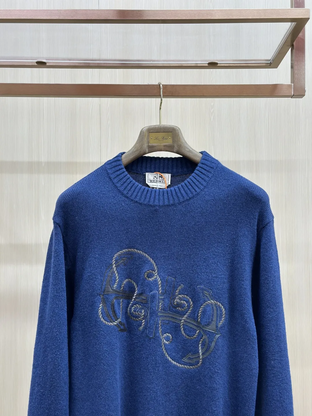 Embroidered Anchor Motif Wool-Blend Sweater D30519139 — view 4