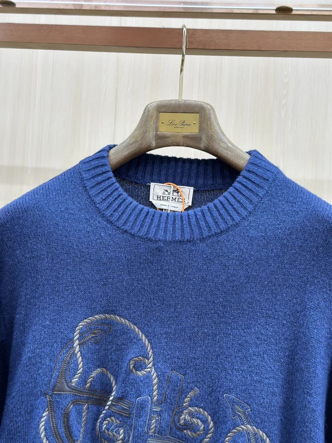 Embroidered Anchor Motif Wool-Blend Sweater D30519139 — view 5