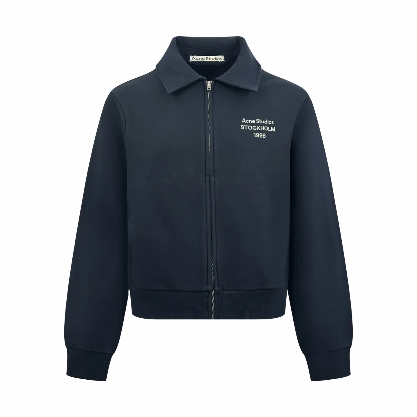 Logo-Print Distressed Fleece Zip-Up Jacket D30519214
