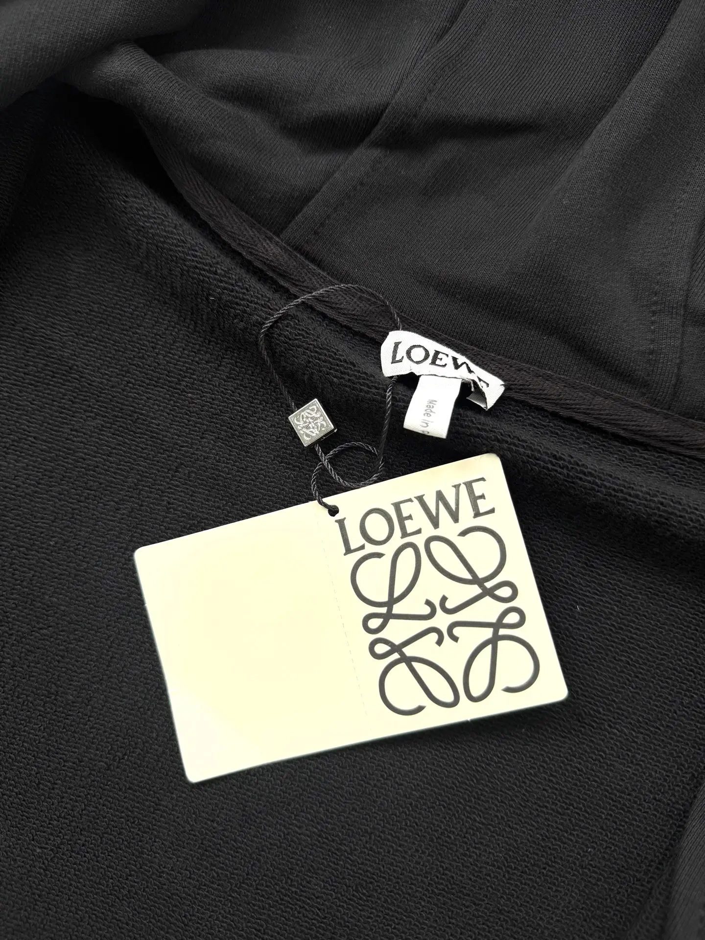 Anagram Embroidered Zip-Up Hoodie with Leather Drawstrings D30820662 — view 10