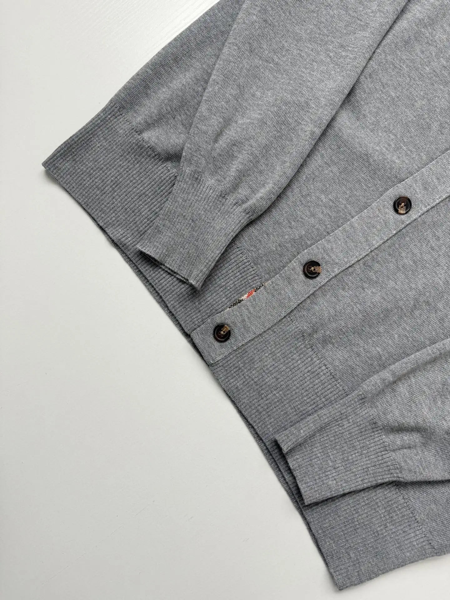 Check-Trim Knit Polo Cardigan D31020708 — view 12
