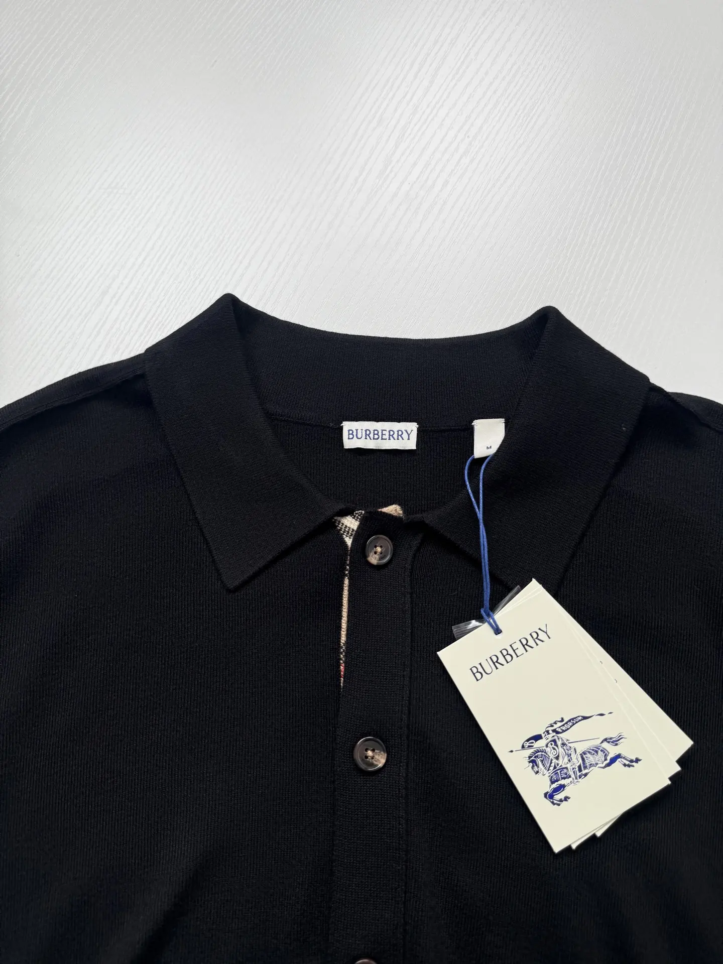 Check-Trim Knit Cardigan with Spread Collar D31020709 — view 4