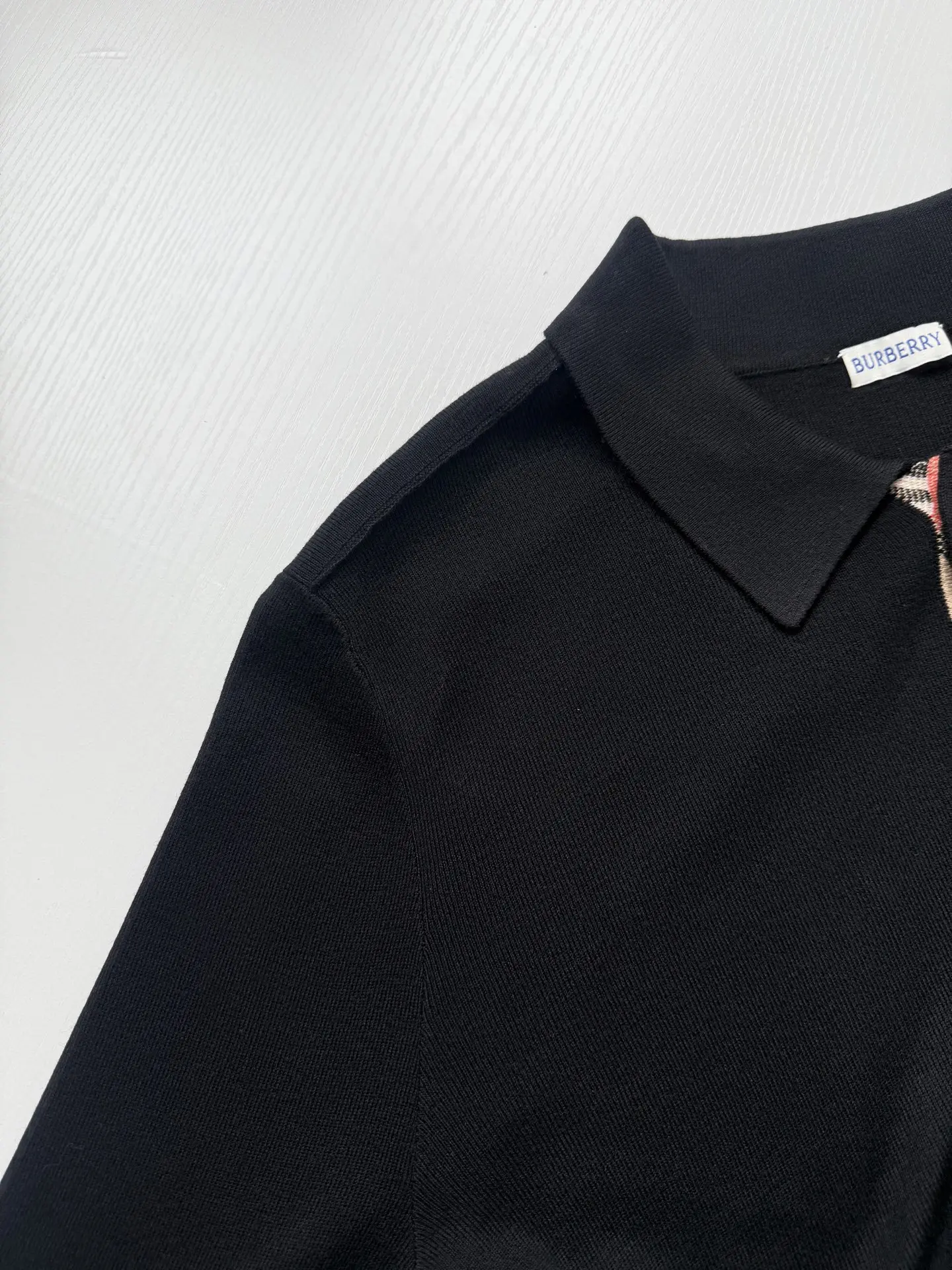 Check-Trim Knit Cardigan with Spread Collar D31020709 — view 5