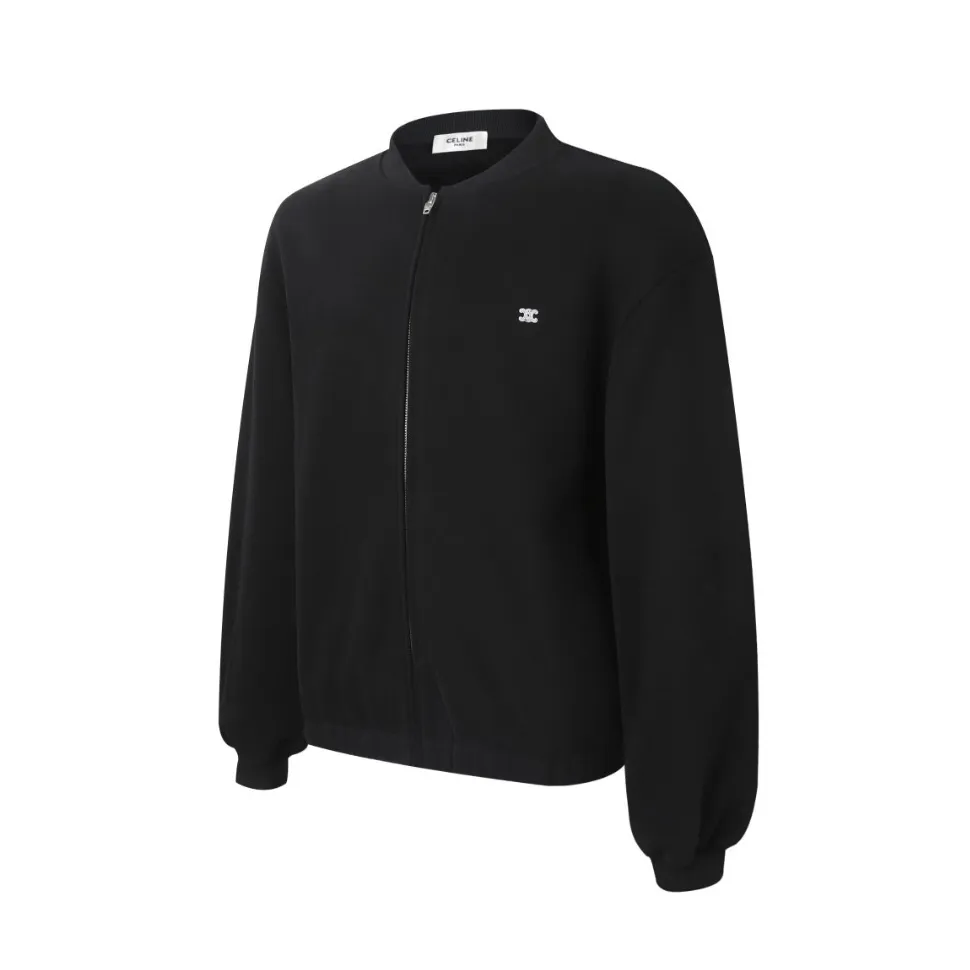 Triomphe Embroidered Cotton-Jersey Bomber Jacket D31013766 — view 3