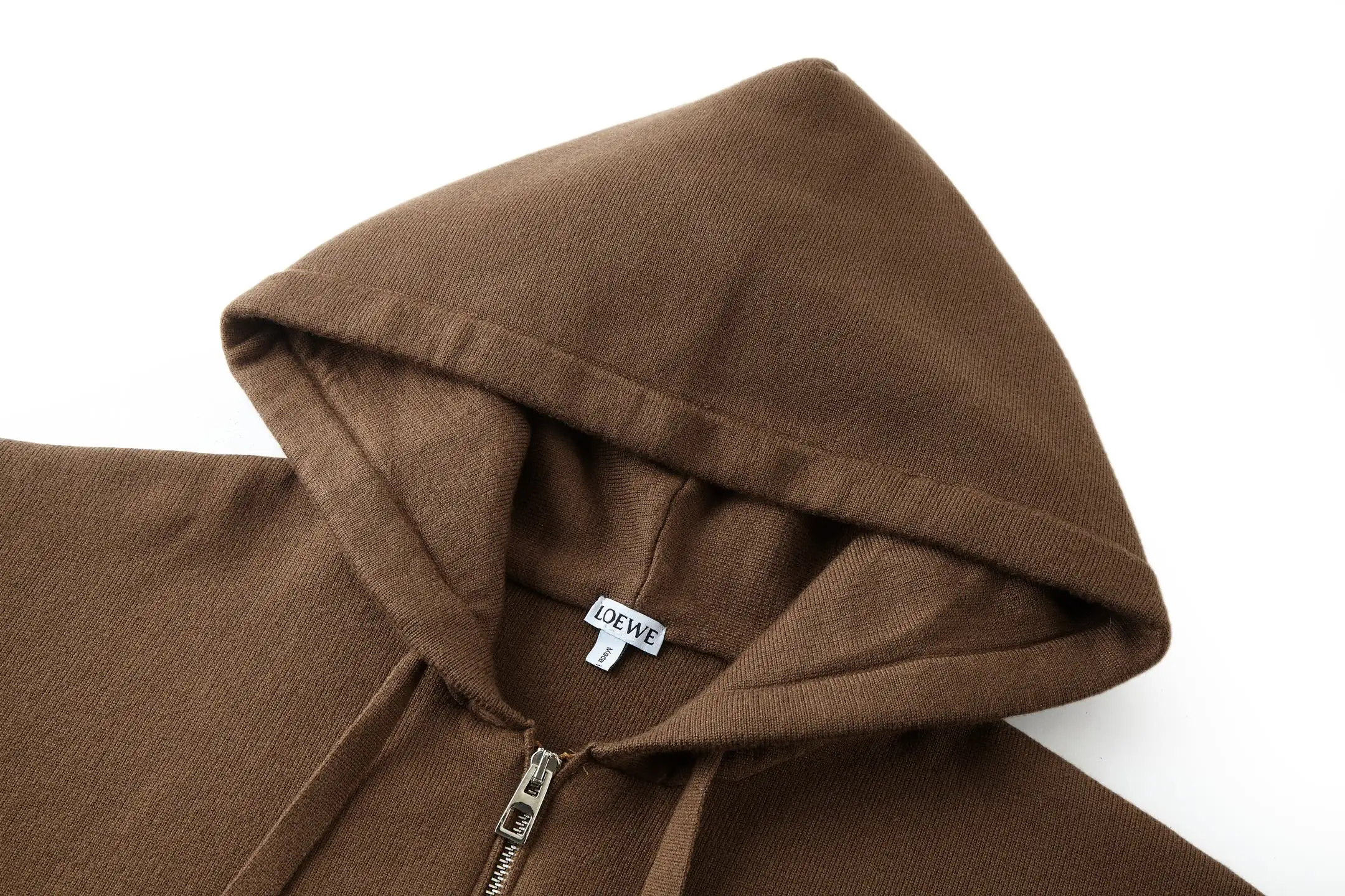Anagram Leather-Patch Merino Wool Zip-Up Hoodie D31021173 — view 3