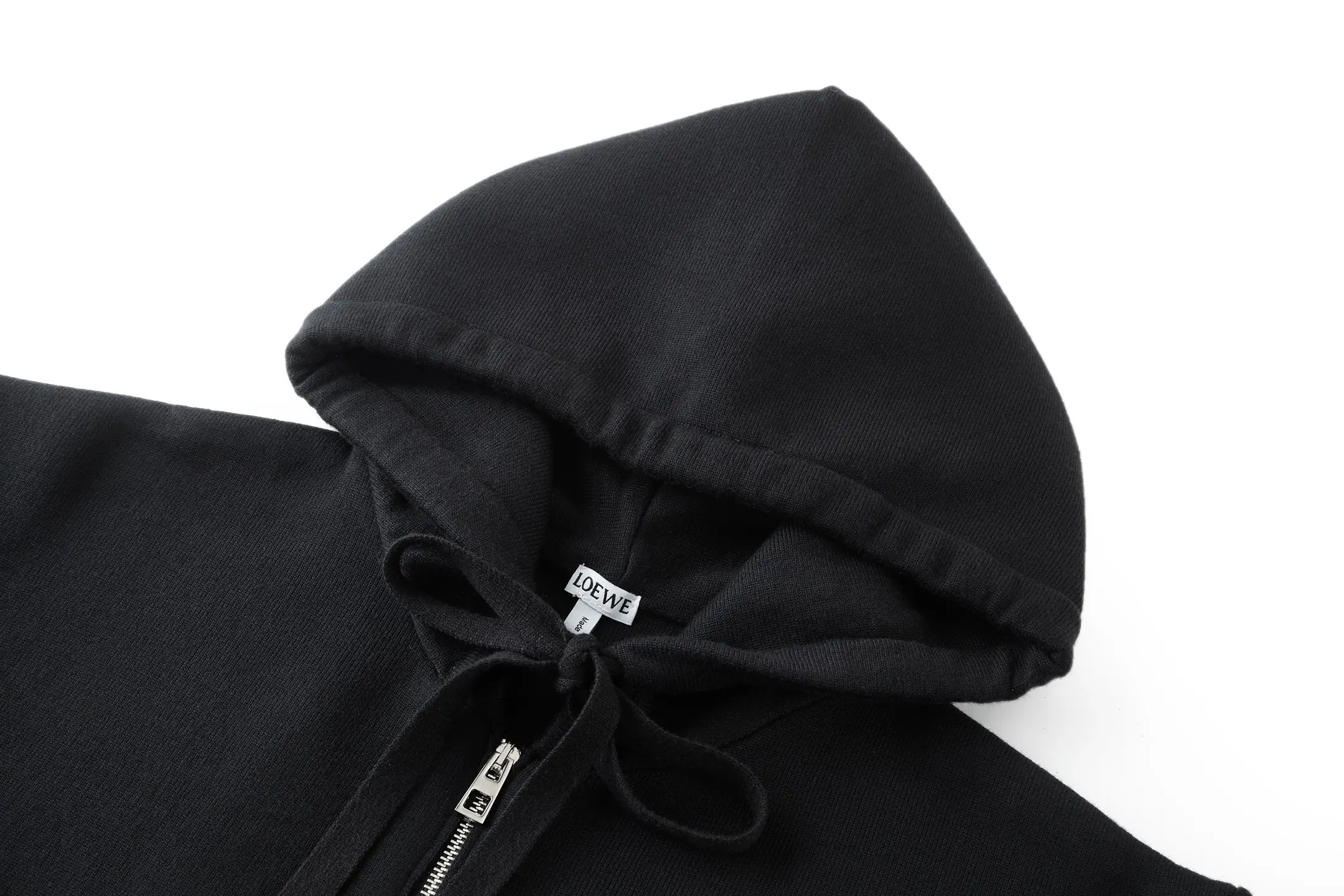 Anagram Leather Patch Merino Wool Zip-Up Hoodie D31021172 — view 3
