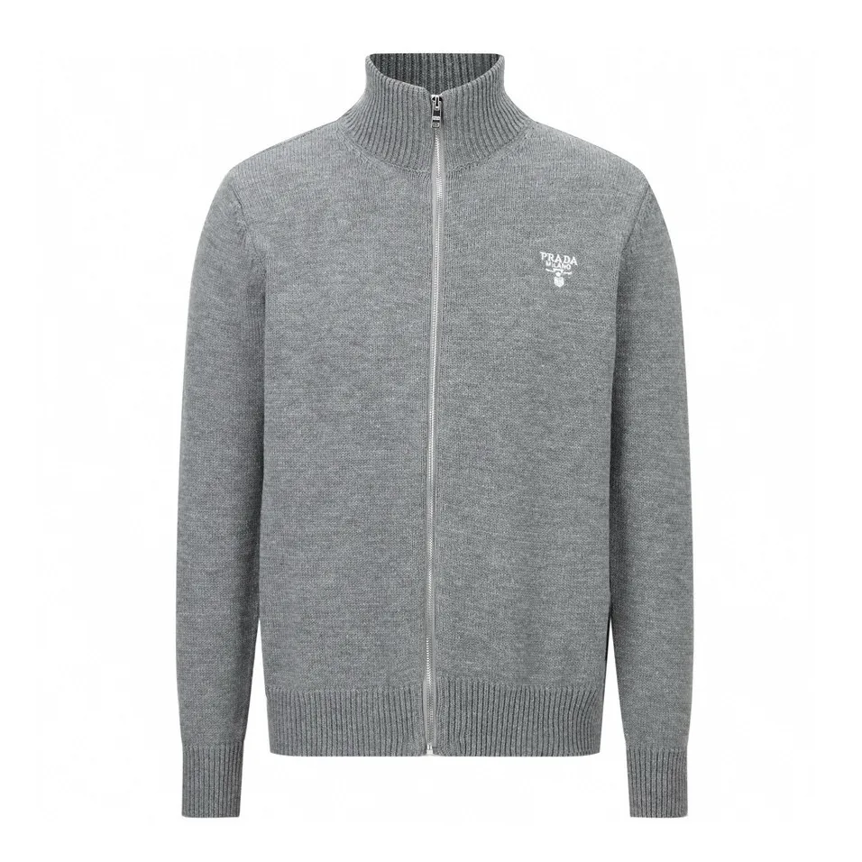 Logo-Embroidered Merino Wool Zip-Up Cardigan D31021181