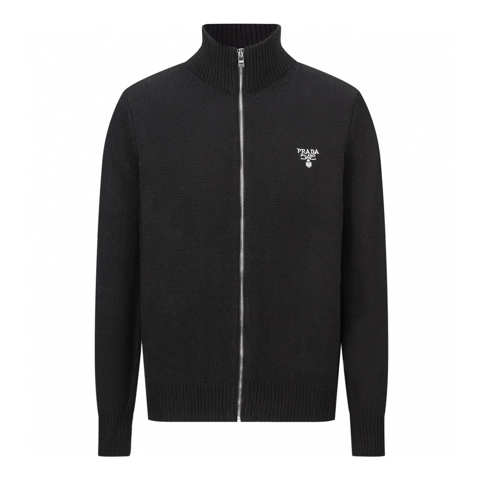 Logo-Embroidered Wool-Blend Zip-Up Cardigan D31021182
