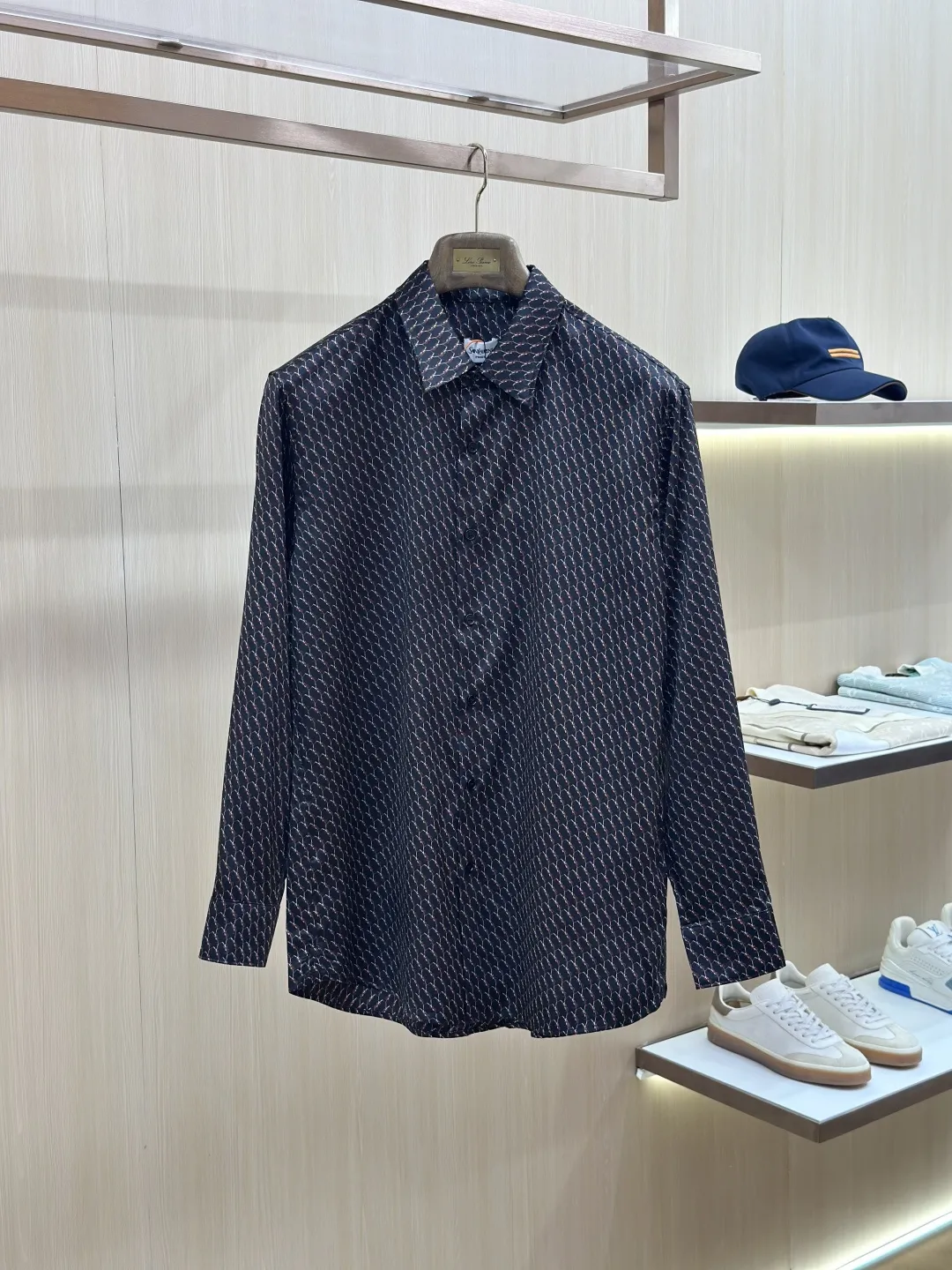 Le Cassandre Monogram Silk-Crepe Shirt D31019146
