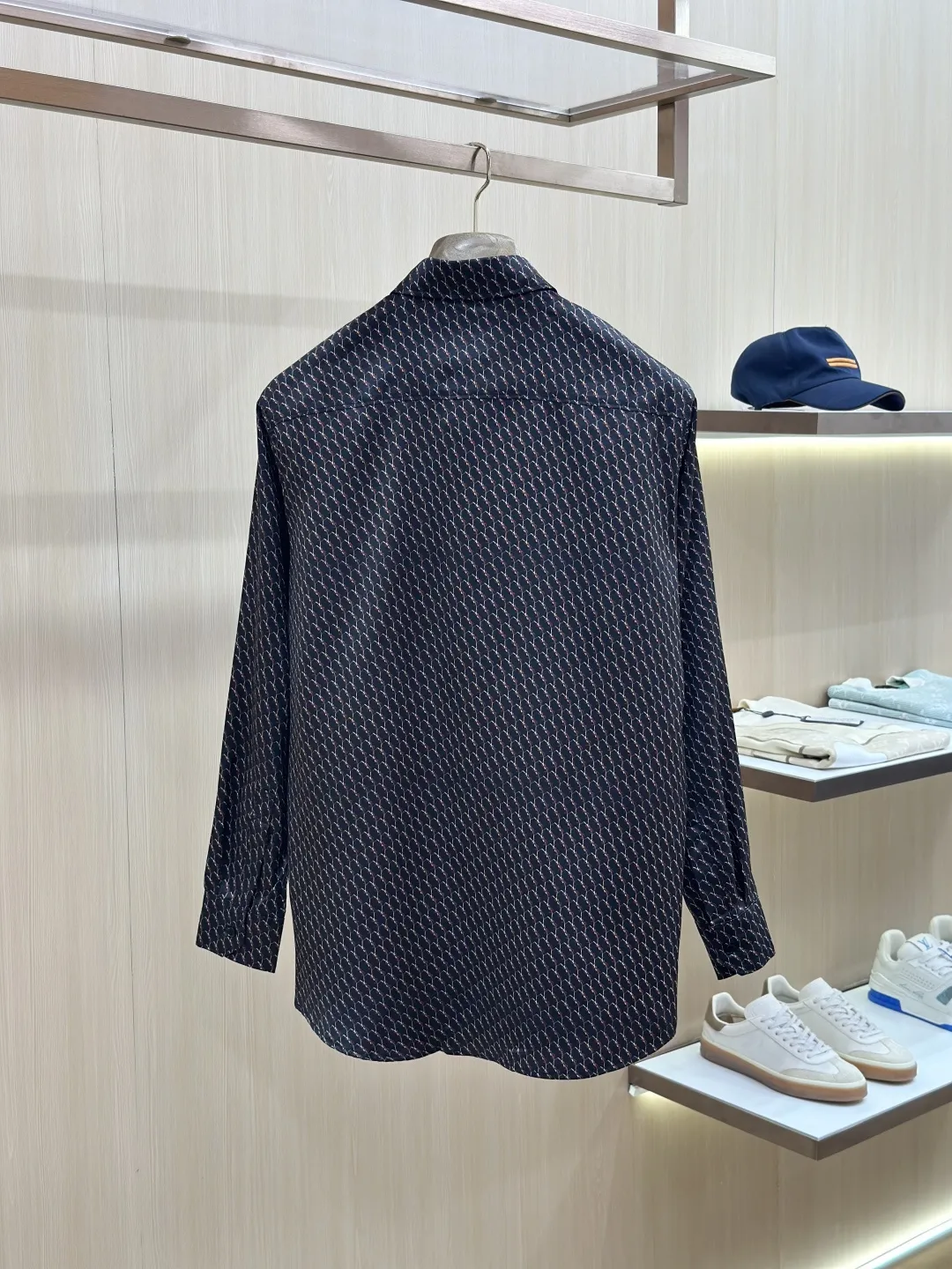 Le Cassandre Monogram Silk-Crepe Shirt D31019146 — view 2