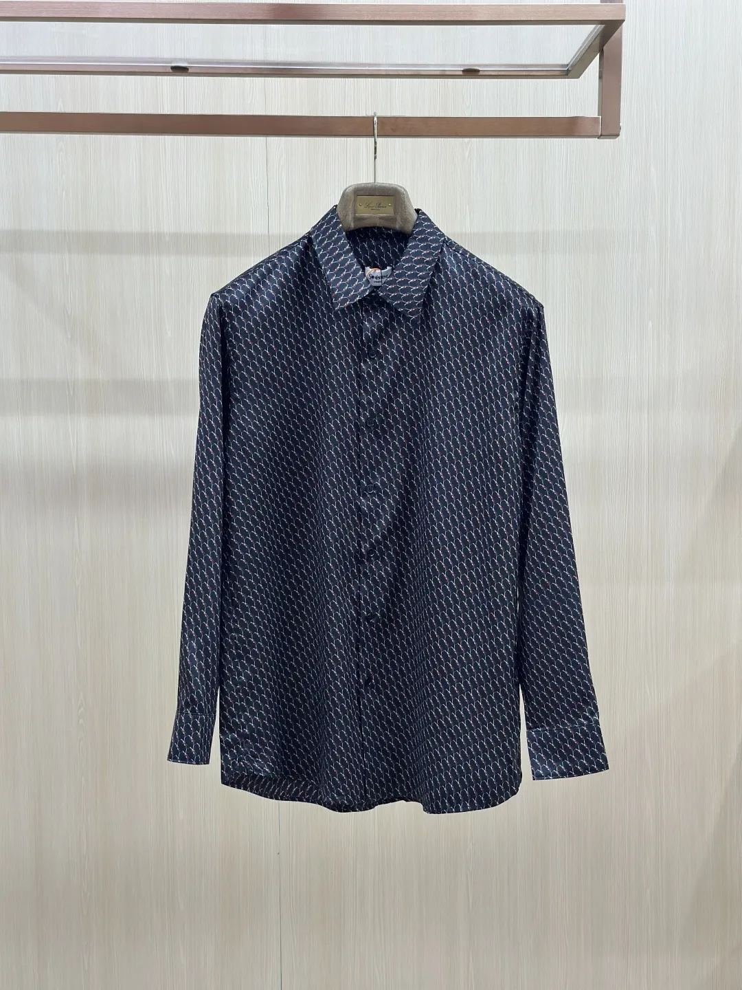 Le Cassandre Monogram Silk-Crepe Shirt D31019146 — view 3