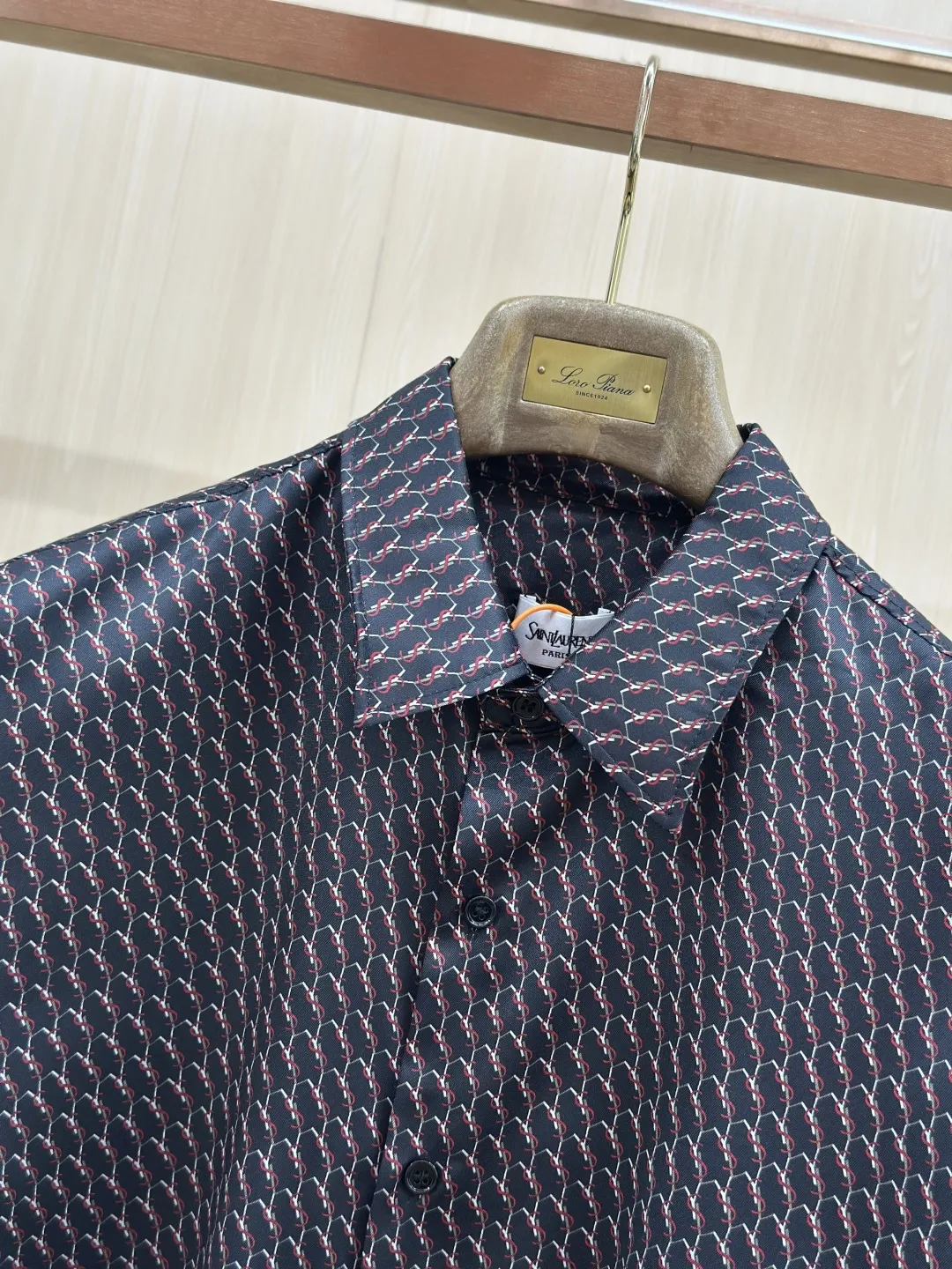 Le Cassandre Monogram Silk-Crepe Shirt D31019146 — view 5