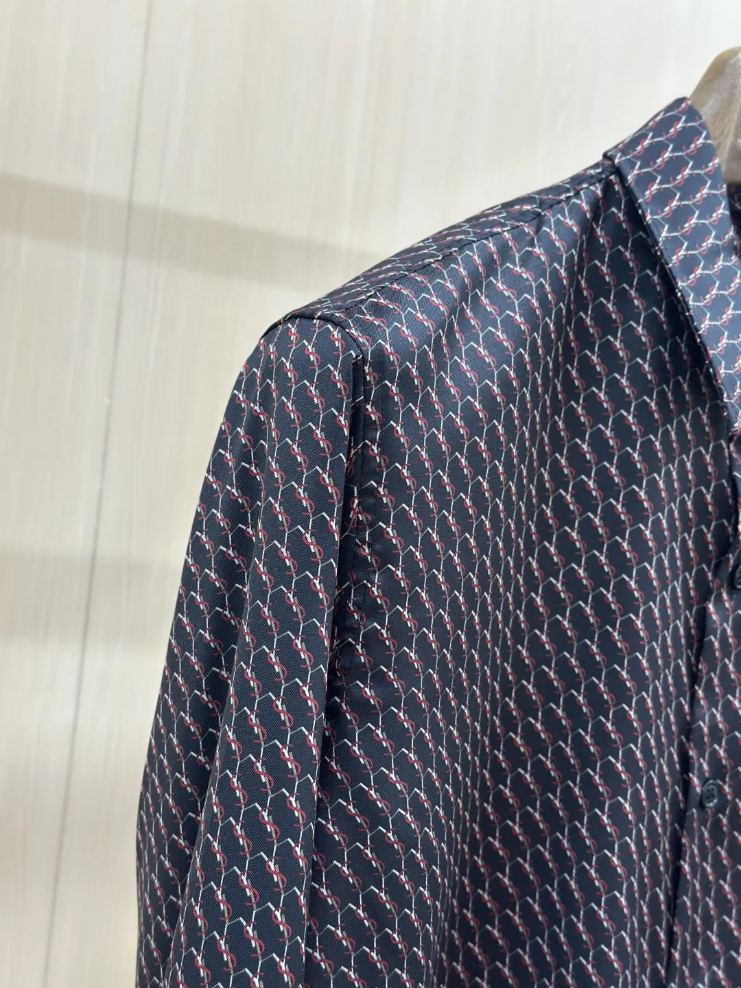 Le Cassandre Monogram Silk-Crepe Shirt D31019146 — view 6