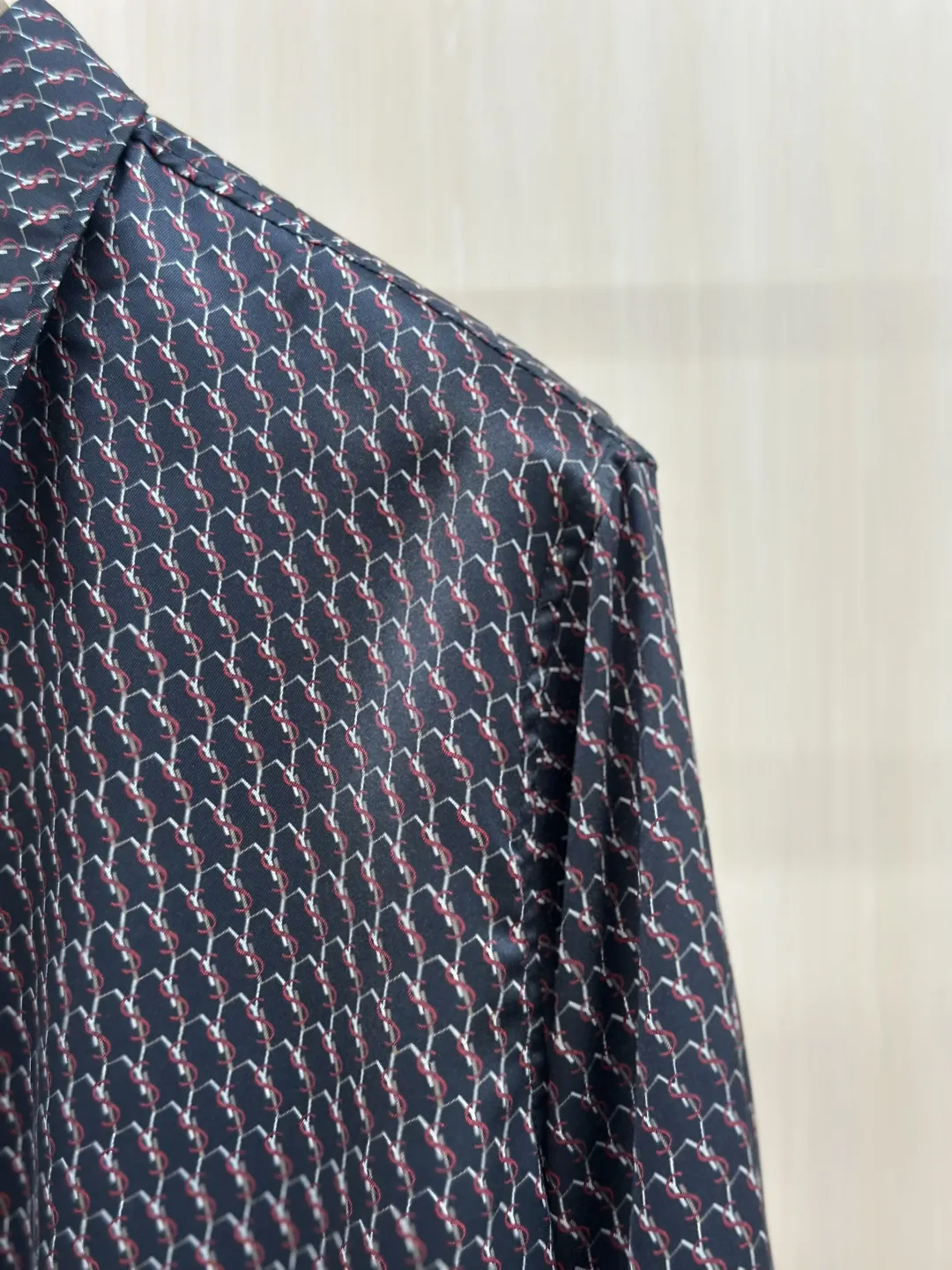 Le Cassandre Monogram Silk-Crepe Shirt D31019146 — view 7