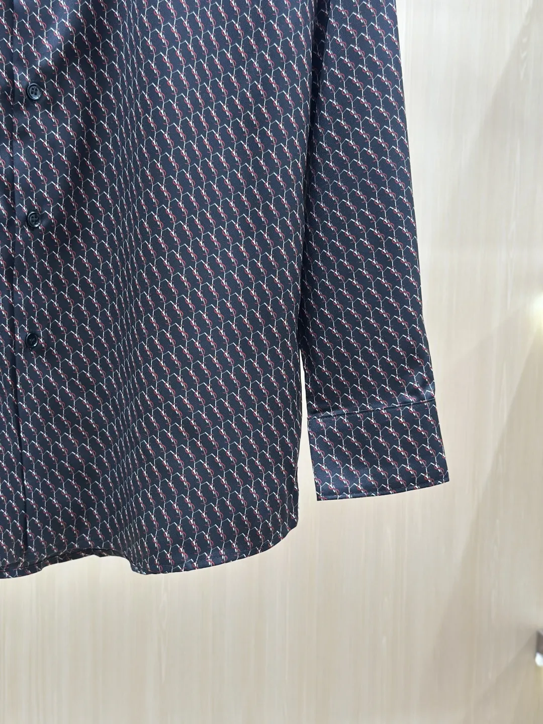 Le Cassandre Monogram Silk-Crepe Shirt D31019146 — view 8